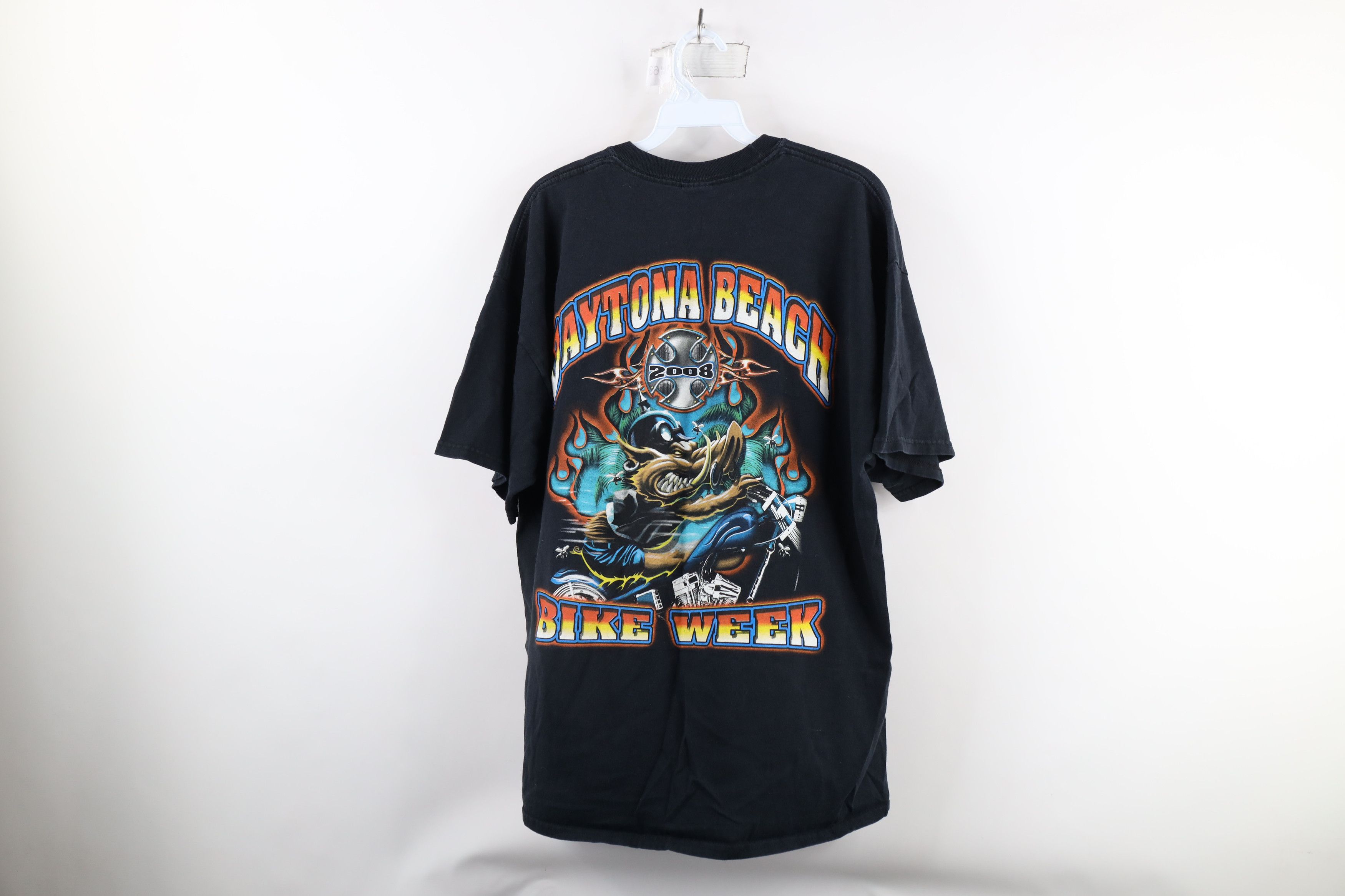 Vintage Vintage Y2K Bike Week Fire Flames Hog Motorcycle T-Shirt Size US XL / EU 56 / 4 - 7 Thumbnail