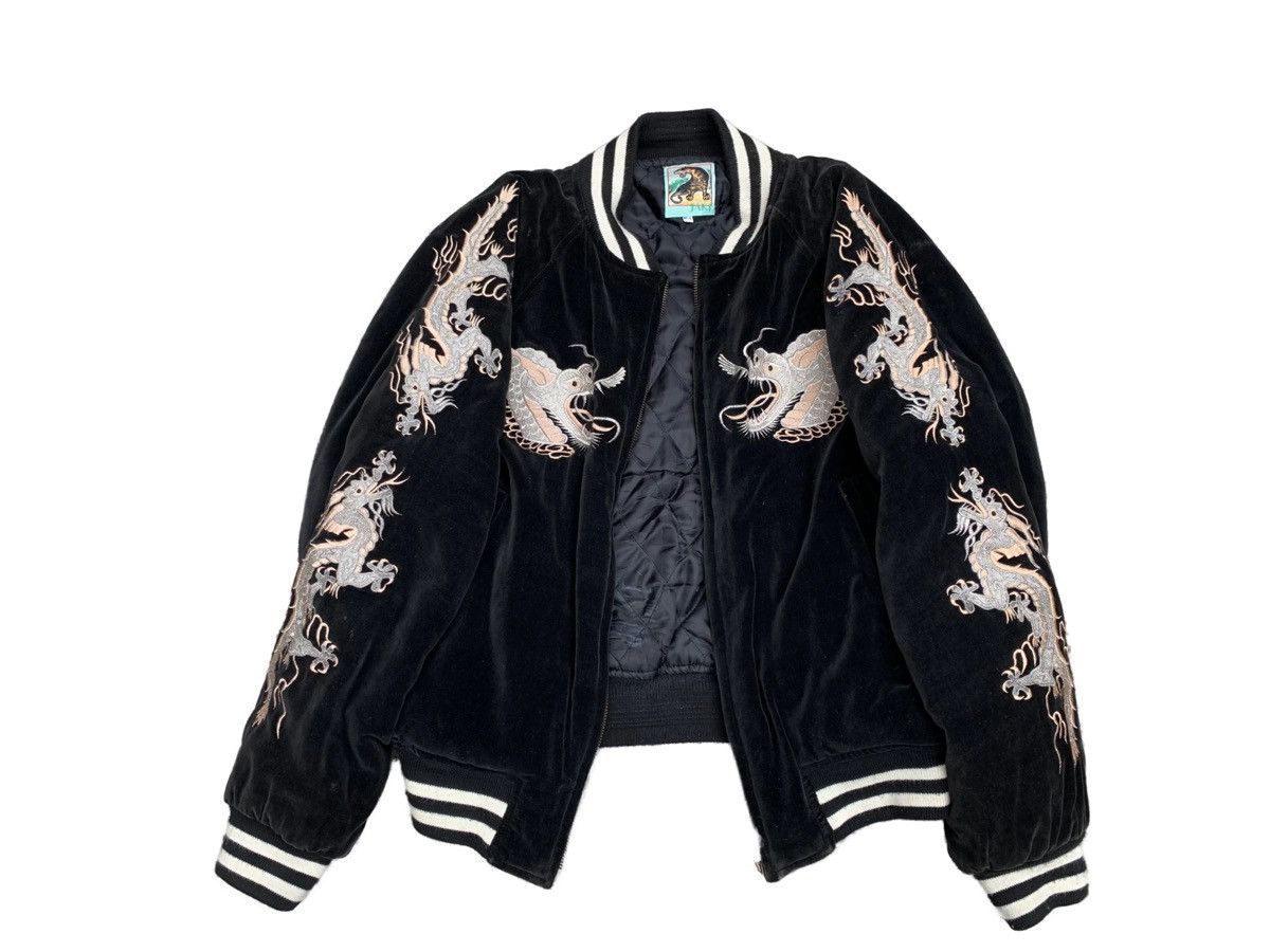 Vintage sukajan jacket art howaito ryu (white dragon) tag by JAKE Size US L / EU 52-54 / 3 - 3 Thumbnail