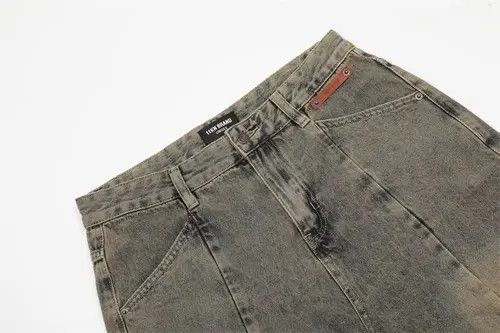 Japanese Brand × Jean Pants Punk loose distressed washed patchwork cargo jeans Size US 32 / EU 48 - 4 Thumbnail