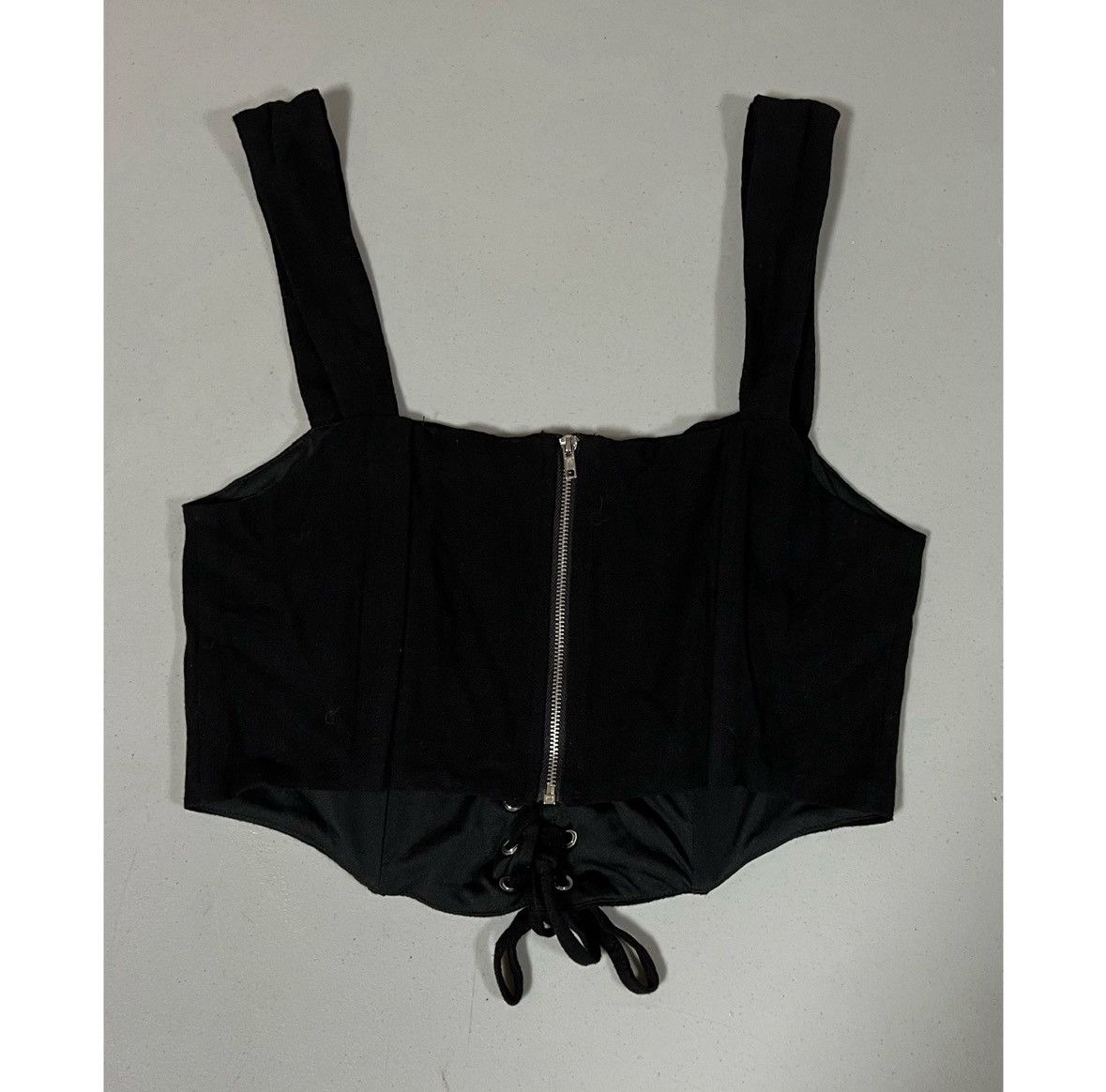 Kendall And Kylie Kendall + Kylie Black Tie-Up Corset Crop Top Shirt Size S 🖤 Size S / US 4 / IT 40 - 4 Thumbnail