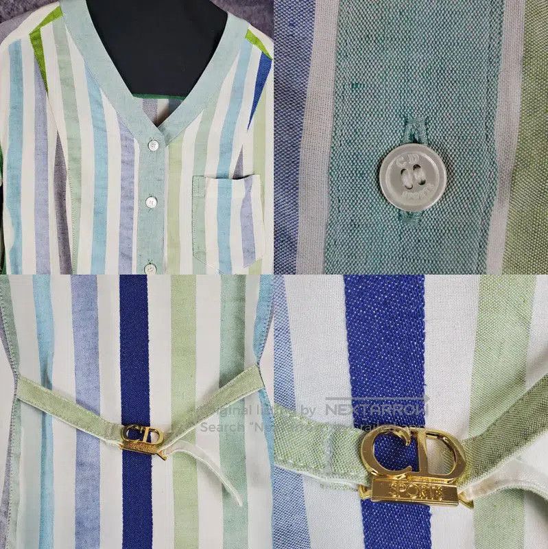 Dior Dior Summer Blue Striped Short Sleeve Top . Size L / US 10 / IT 46 - 5 Thumbnail