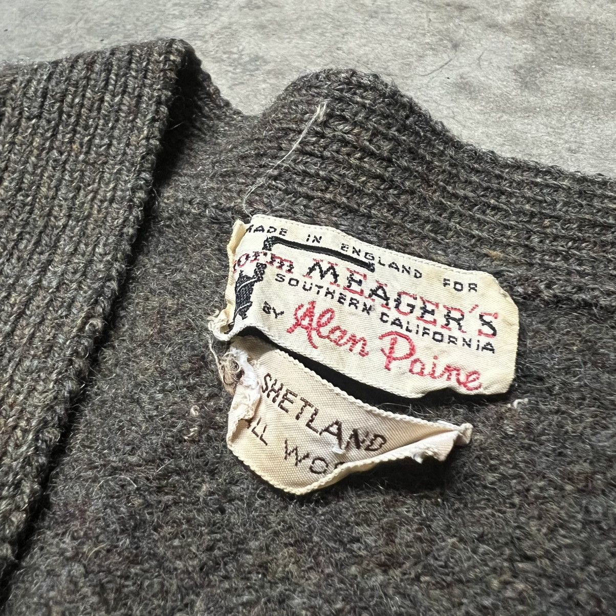 Polo Ralph Lauren × Vintage Vtg 60’s Norm Meagers by Alan Paine 🏴󠁧󠁢󠁥󠁮󠁧󠁿 Wool Cardigan Sweater Size US M / EU 48-50 / 2 - 6 Thumbnail