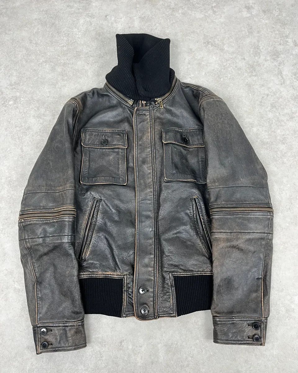 Dolce & Gabbana AW2003 Dolce & Gabbana Brown Faded Zip Bomber Cargo Pocket Jacket Size US M / EU 48-50 / 2 - 1 Thumbnail