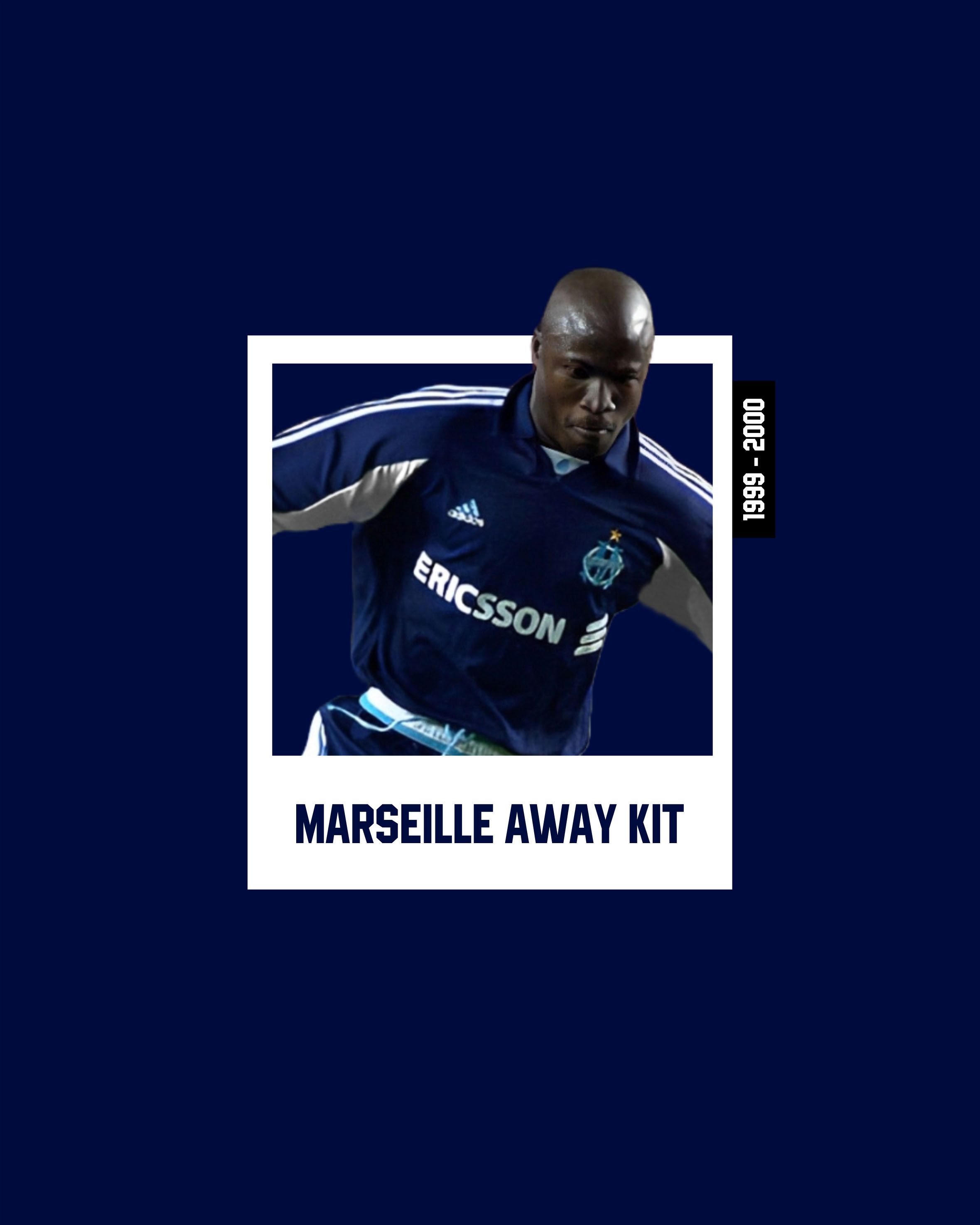 Adidas Olympique Marseille Away Kit 1999 2001 Size US M / EU 48-50 / 2 - 7 Thumbnail