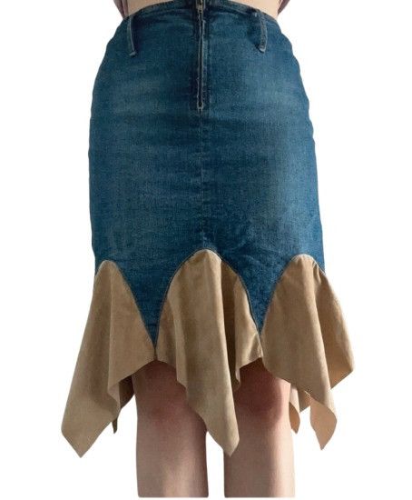 Japanese Brand Vintage Y2K mini denim skirt Avant Garde Coquette Size 28" / US 6 / IT 42 - 1 Thumbnail