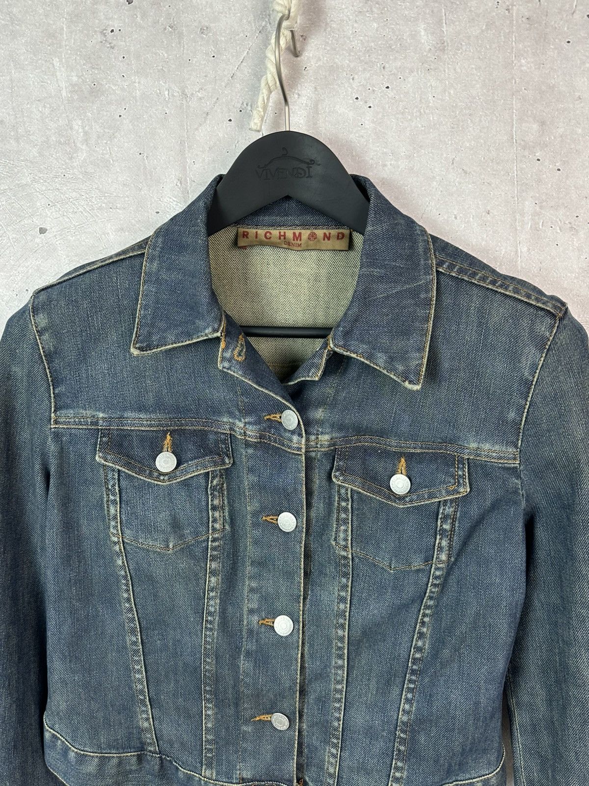 John Richmond Vintage Richmond Sequin Logo Denim Women’s Jacket Size S / US 4 / IT 40 - 3 Thumbnail