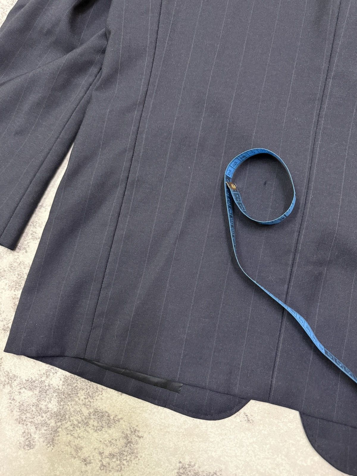 Yohji Yamamoto A.A.R Yohji Yamamoto Durban Dark Blue Stripe Blazzer Size US M / EU 48-50 / 2 - 16 Thumbnail