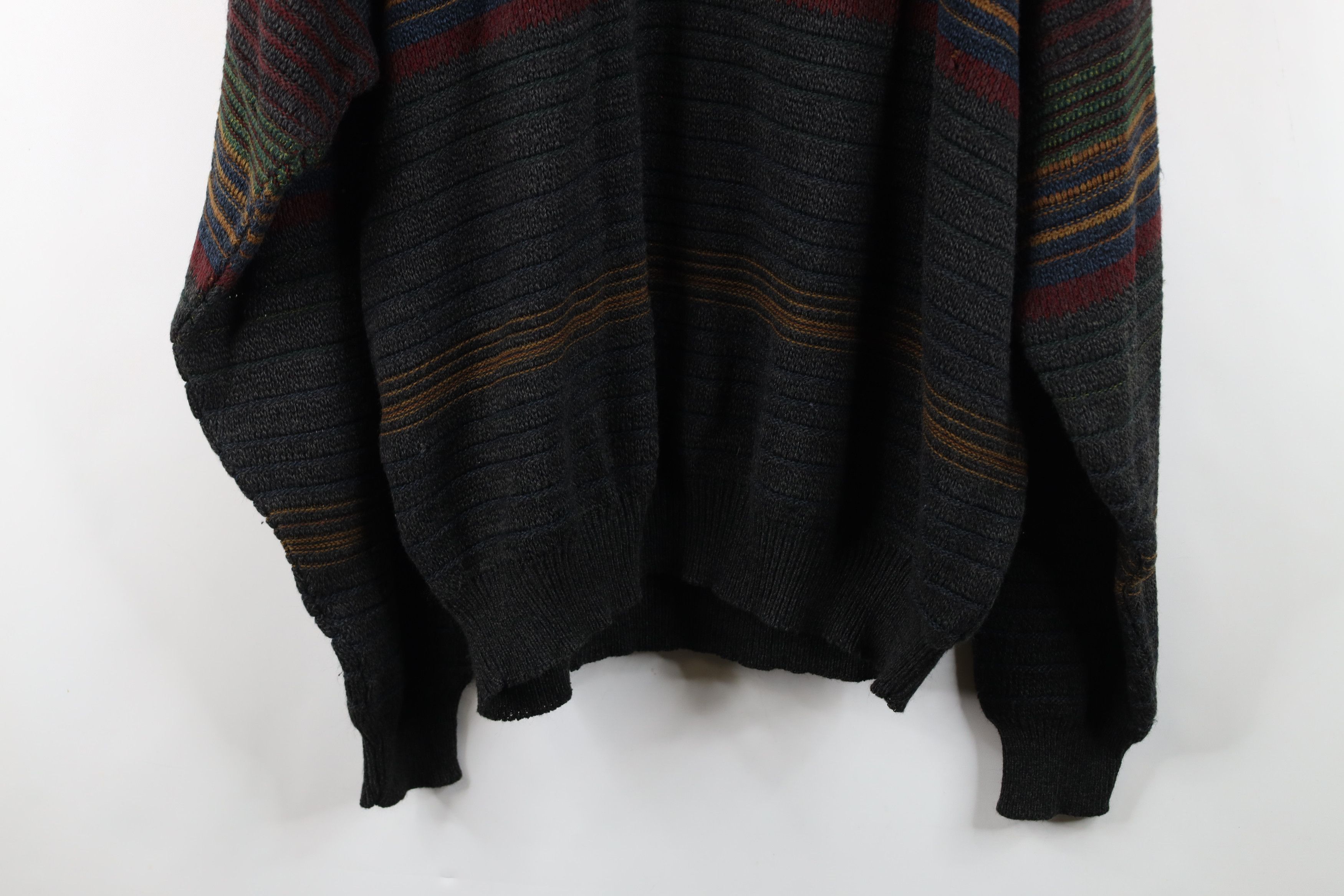 Vintage Vintage 90s Streetwear Striped Ribbed Knit Crewneck Sweater Size US XL / EU 56 / 4 - 11 Thumbnail