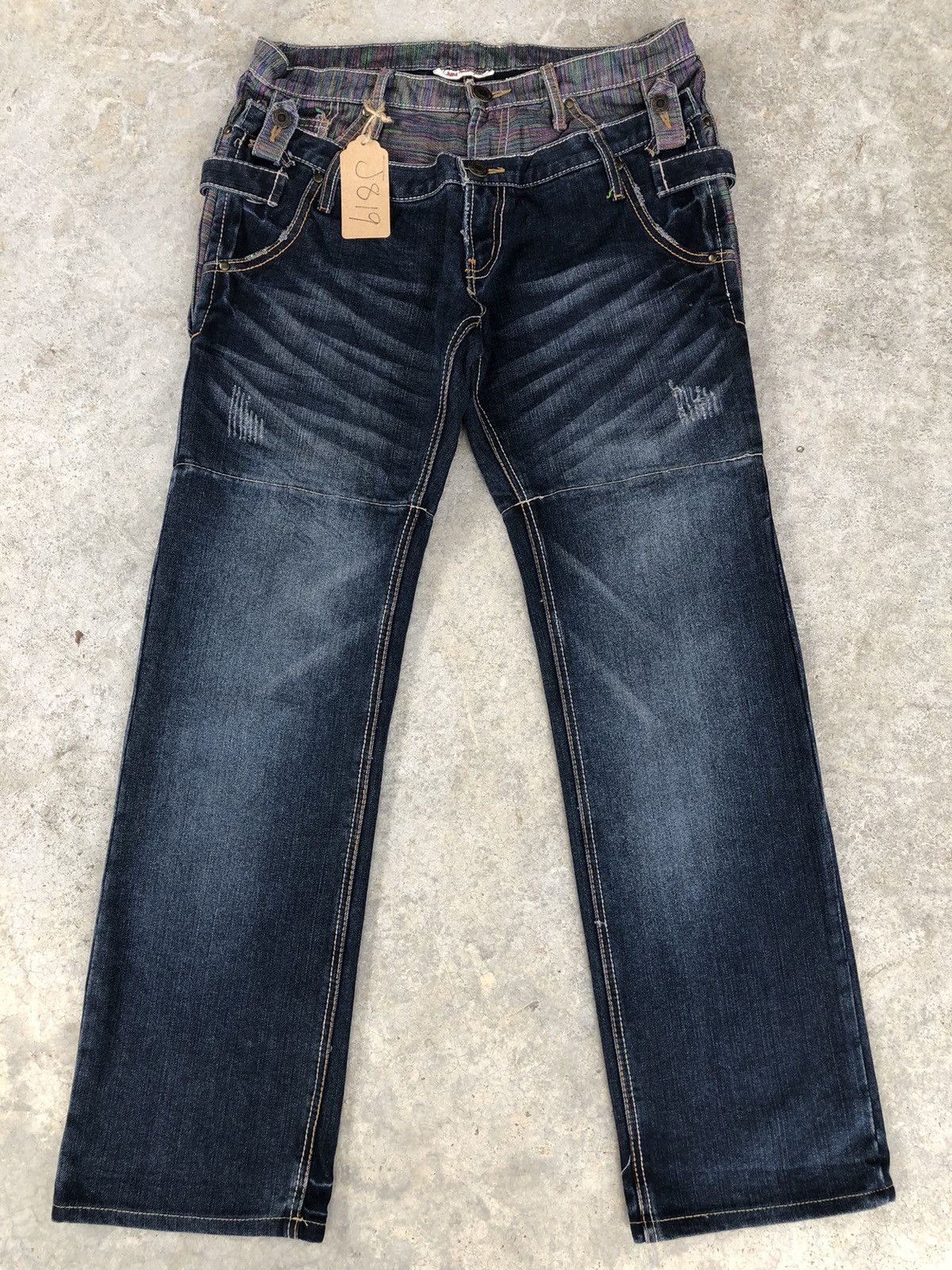 Japanese Brand Japanese Gumu Double Waist Distressed Jeans Size US 33 - 2 Thumbnail