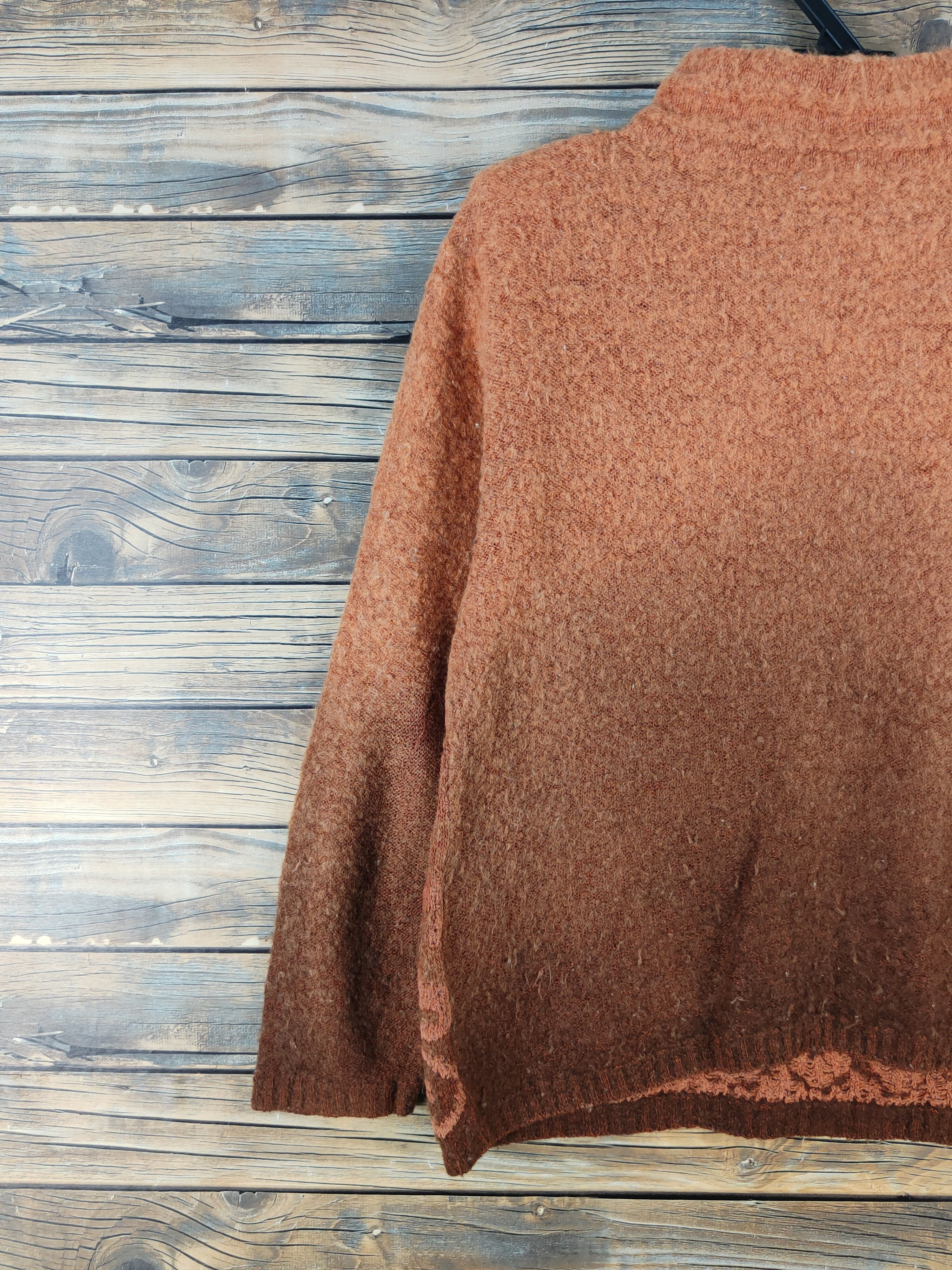 Homespun Knitwear × Japanese Brand × Vintage U-Na Chic Orang Brown Knitwear Sweatshirts #W1473 Size M / US 6-8 / IT 42-44 - 9 Thumbnail