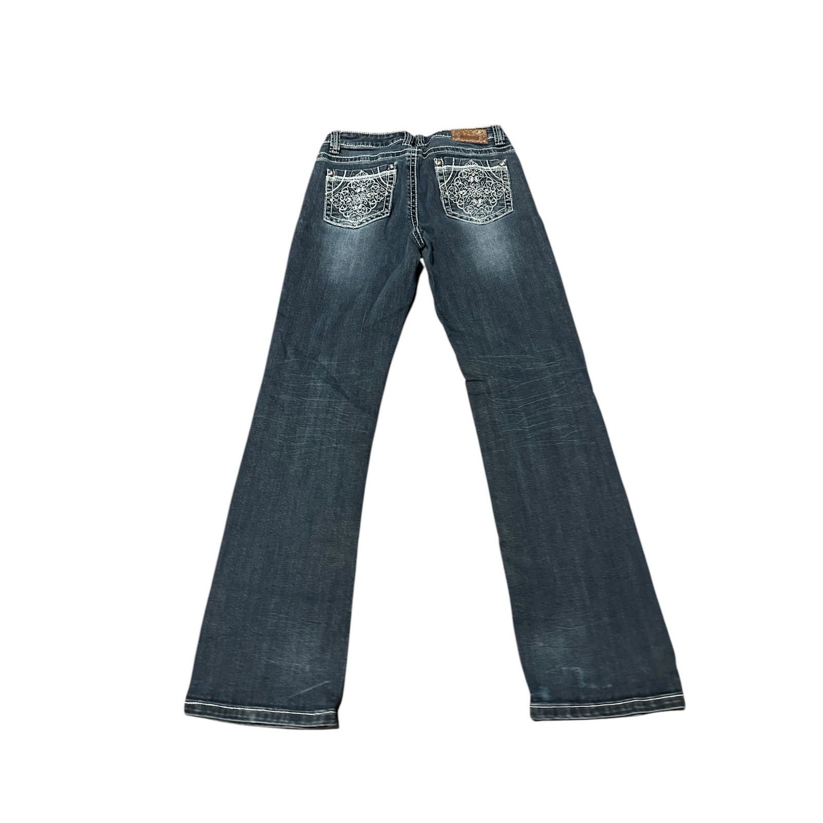 Other Medium Wash Blue Embroidery Bootcut Western Denim Jeans Size 31" - 2 Thumbnail