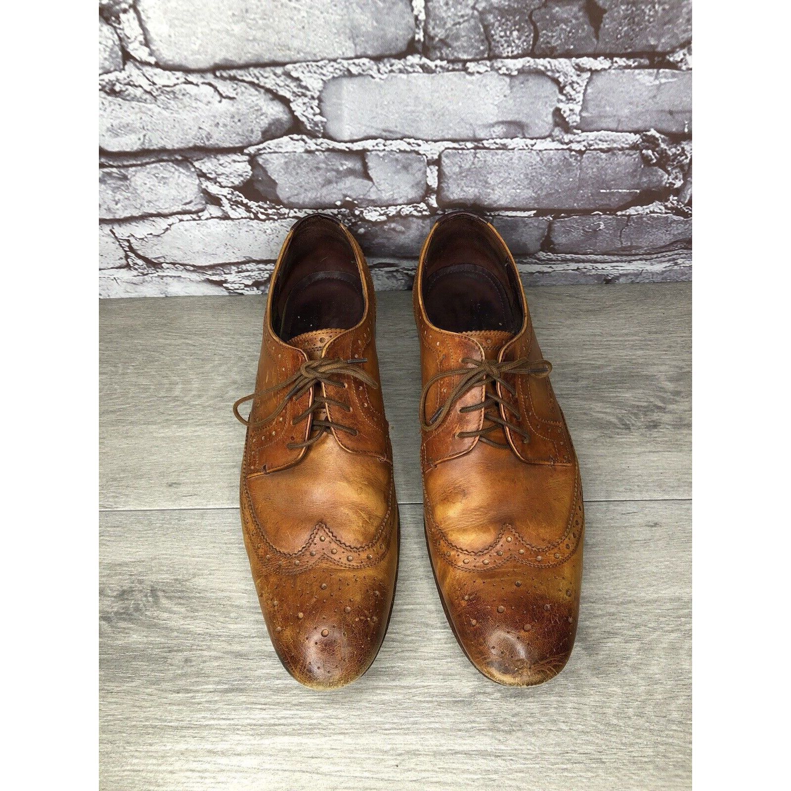 Ted Baker Ted Baker London Gryene Chili Brown Leather Derby Wingtip Ox Size US 12 / EU 45 - 2 Thumbnail