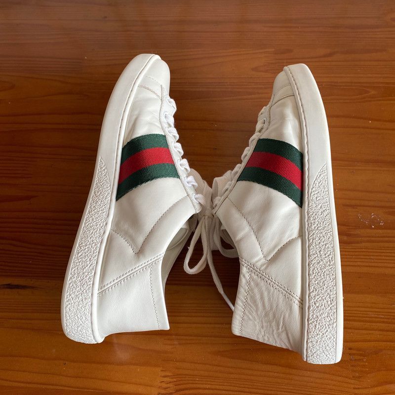 Gucci Gucci Ace Leather Bee Low-Top Sneakers Size US 6.5 / EU 39-40 - 2 Thumbnail