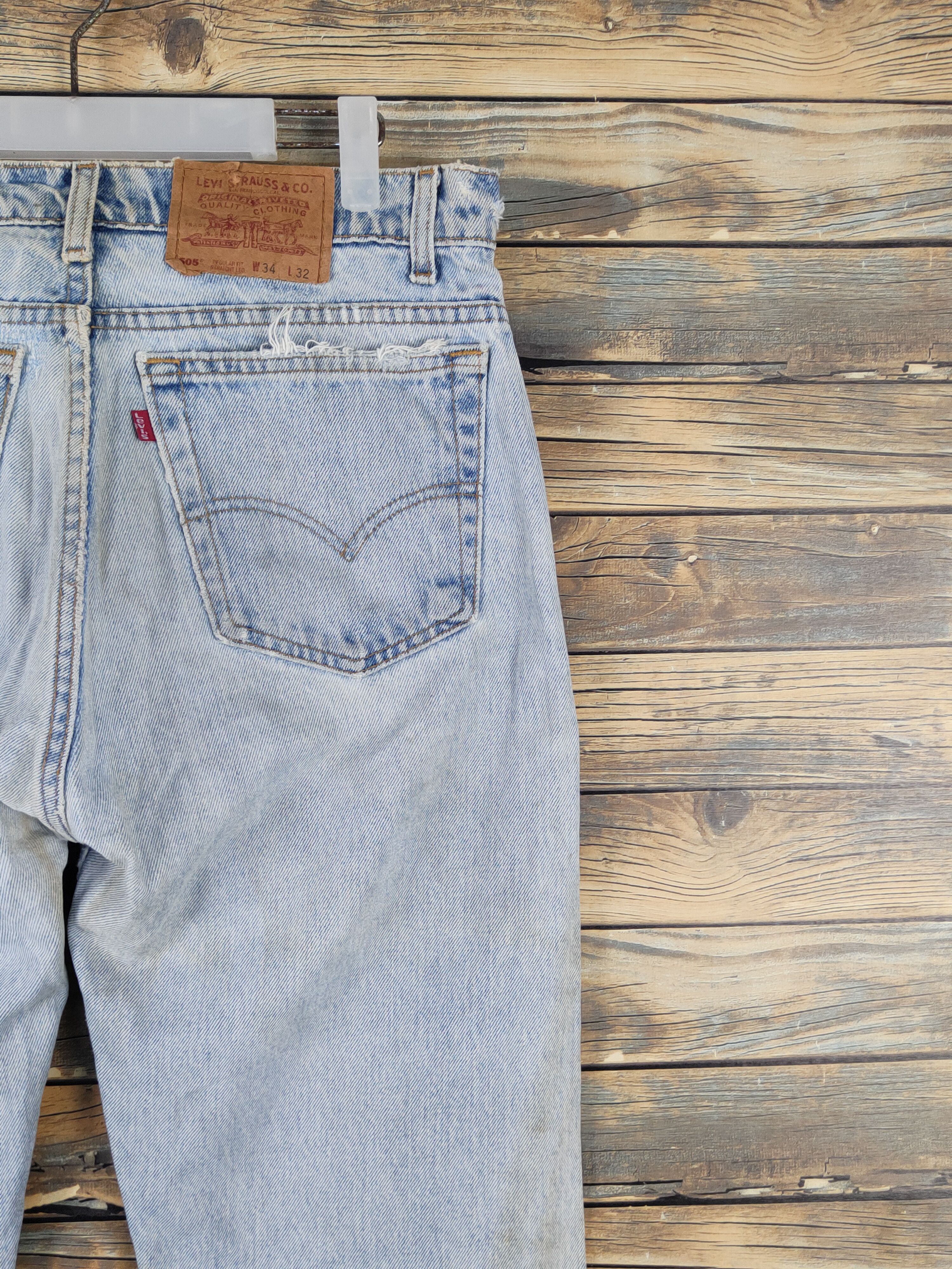 Levi's 505 Levi's Light Blue Distressed Ripped Jeans #W1572 Size US 34 / EU 50 - 13 Thumbnail