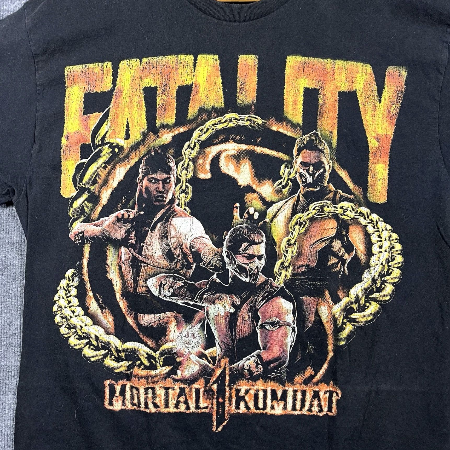GOAT Crew Mortal Kombat Fatality Goat Crew T Shirt Mens Large Black Double Sided Rap Tee Size US L / EU 52-54 / 3 - 2 Thumbnail
