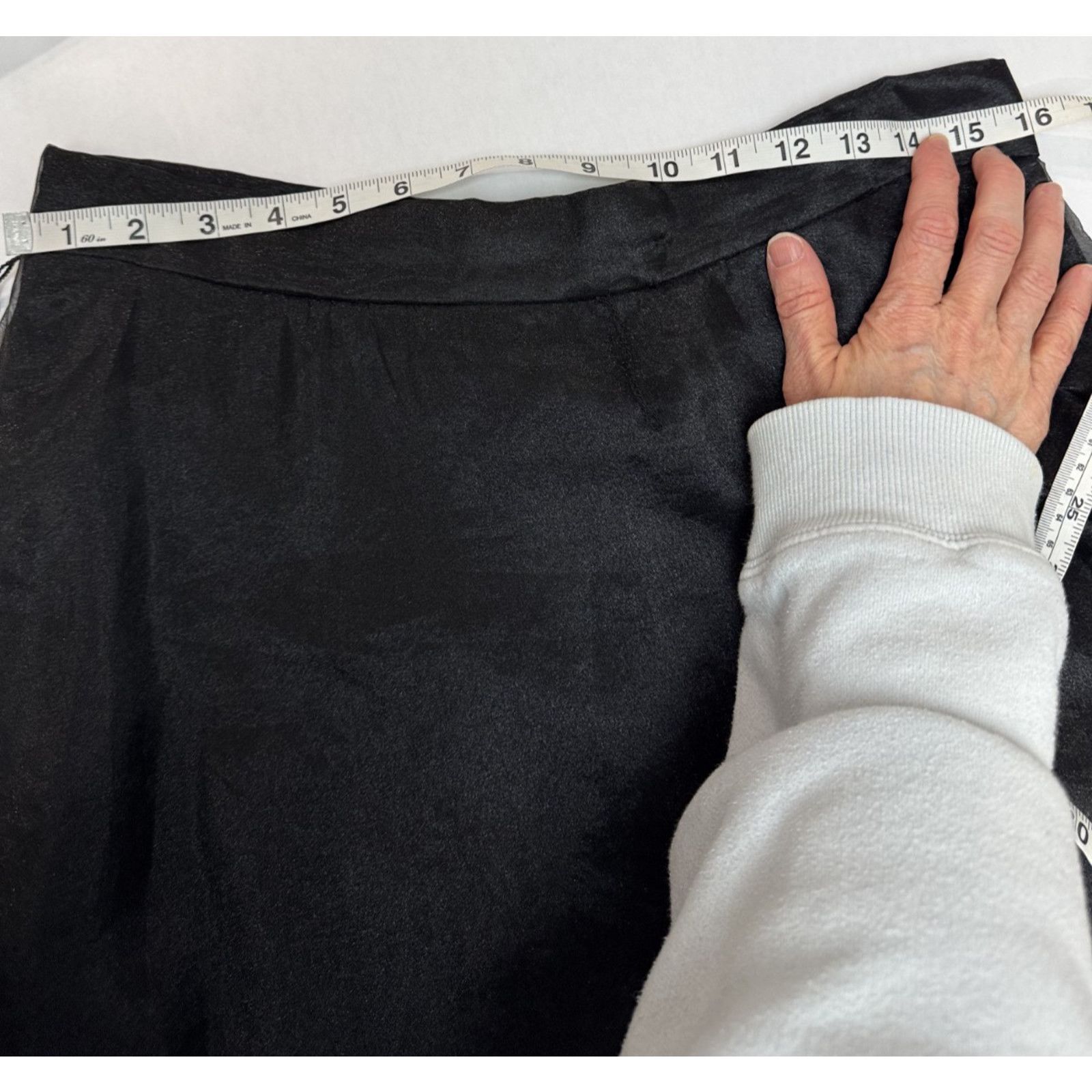 Other Vintage Whimsigoth Maxi Skirt Sheer Black Organza Goth 14 Size 36" / US 14 / IT 50 - 5 Thumbnail