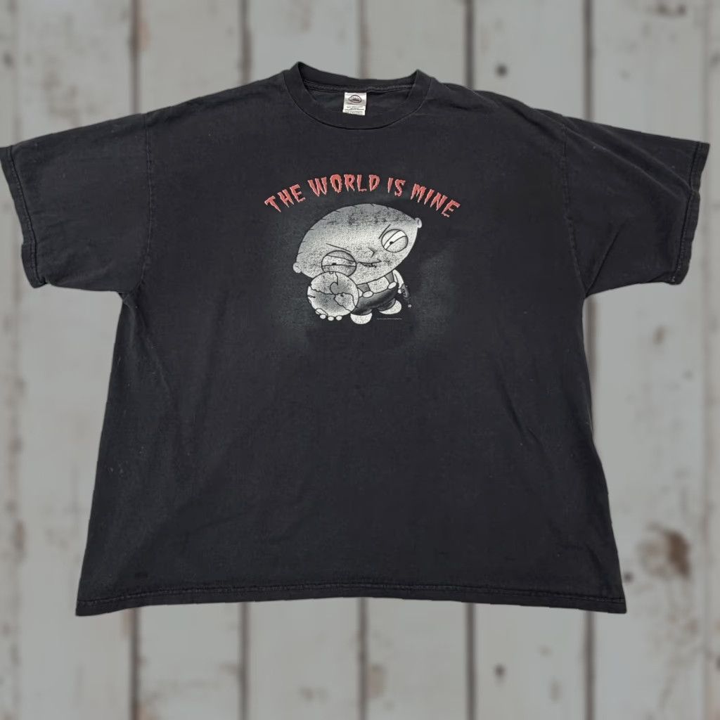 Delta VINTAGE Family Guy Stewie Shirt Mens 2XL Black Graphic The World Is Mine 2000s Size US XXL / EU 58 / 5 - 1 Thumbnail