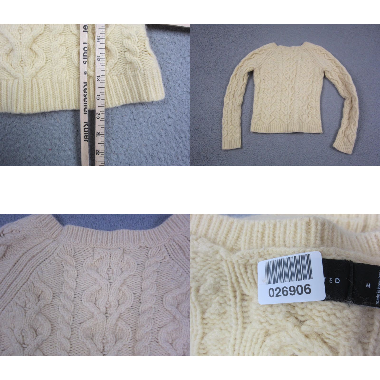 Vintage VINTAGE The Limited Sweater Women's M Yellow Angora Wool Cable-Knit 90s Classic Cozy Pullover Shirt/Top Size M / US 6-8 / IT 42-44 - 8 Thumbnail