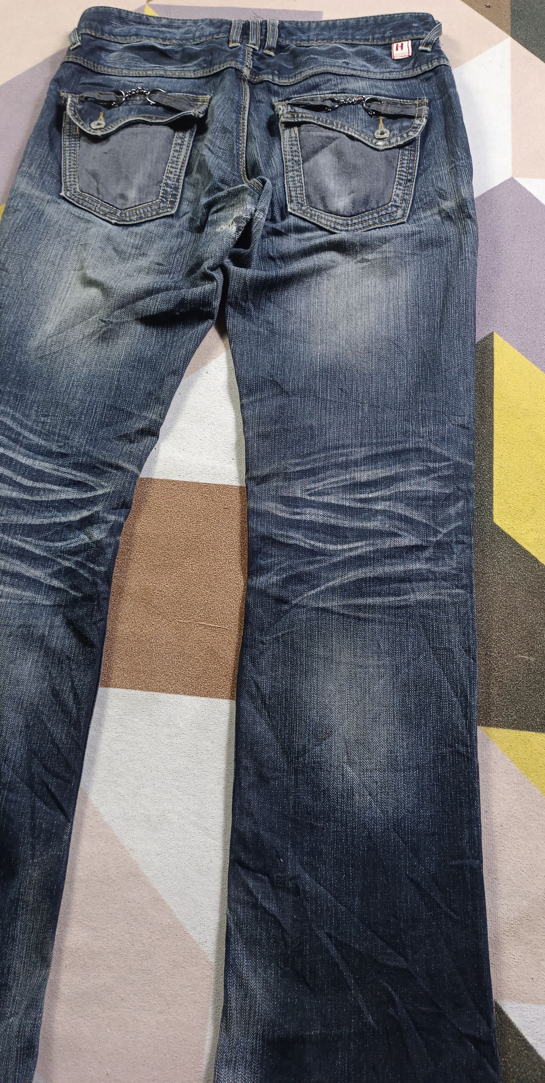 Japanese Brand HideAways Flare INDIGO Distressed Jeans Size US 32 / EU 48 - 8 Thumbnail