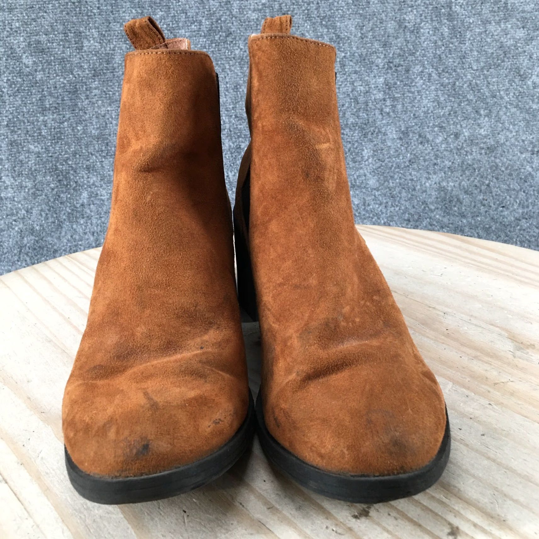 H&M Divided Boots Womens Chelsea Ankle Booties Brown Fabric Pull On UK 7 US 9.5 EU 41 Mid Heel Block Womens Shoes Size US 10 / IT 40 - 7 Thumbnail
