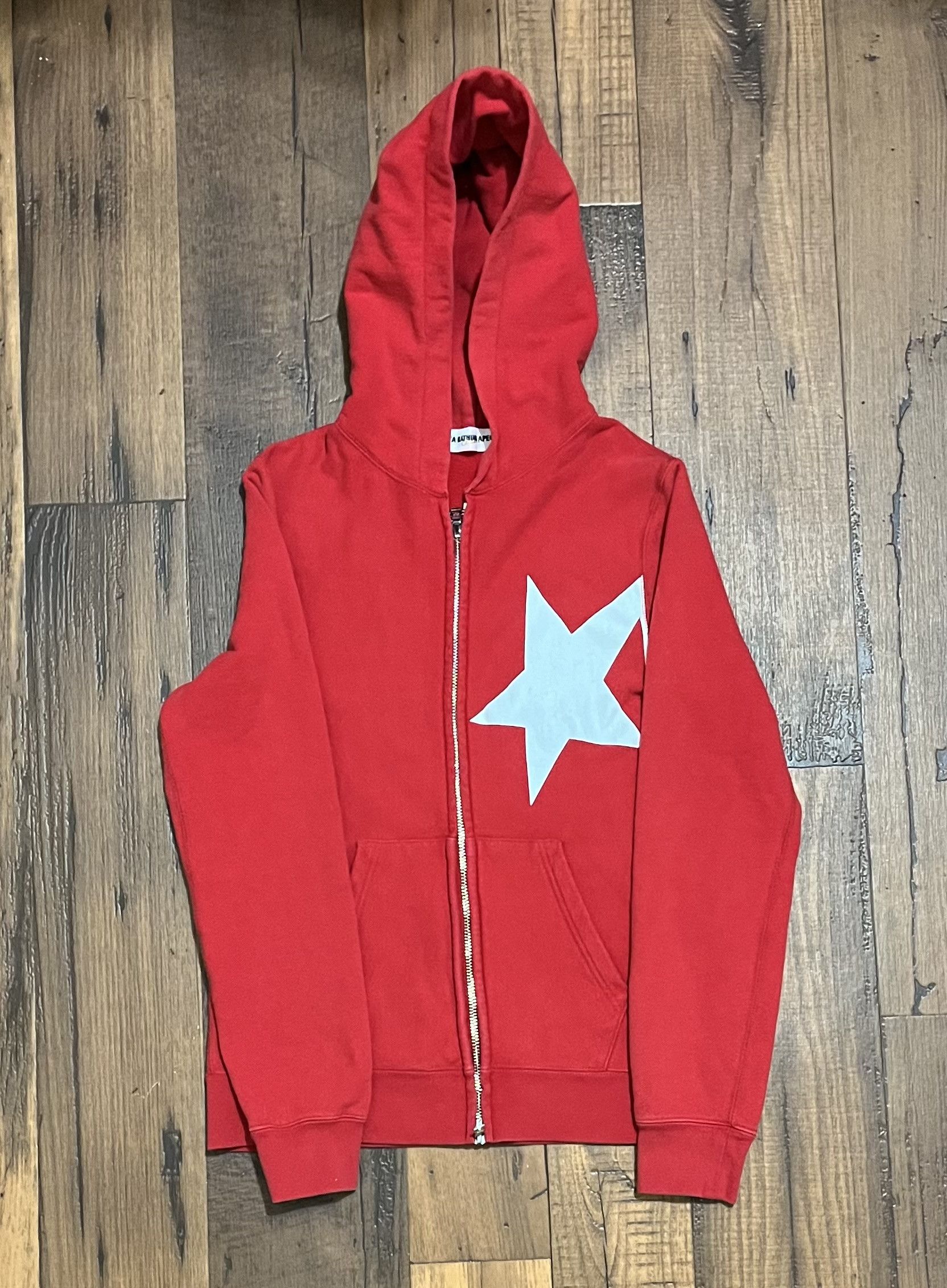 image of Bape Hoodie Sweatshirt in Red, Women's (Size XS)