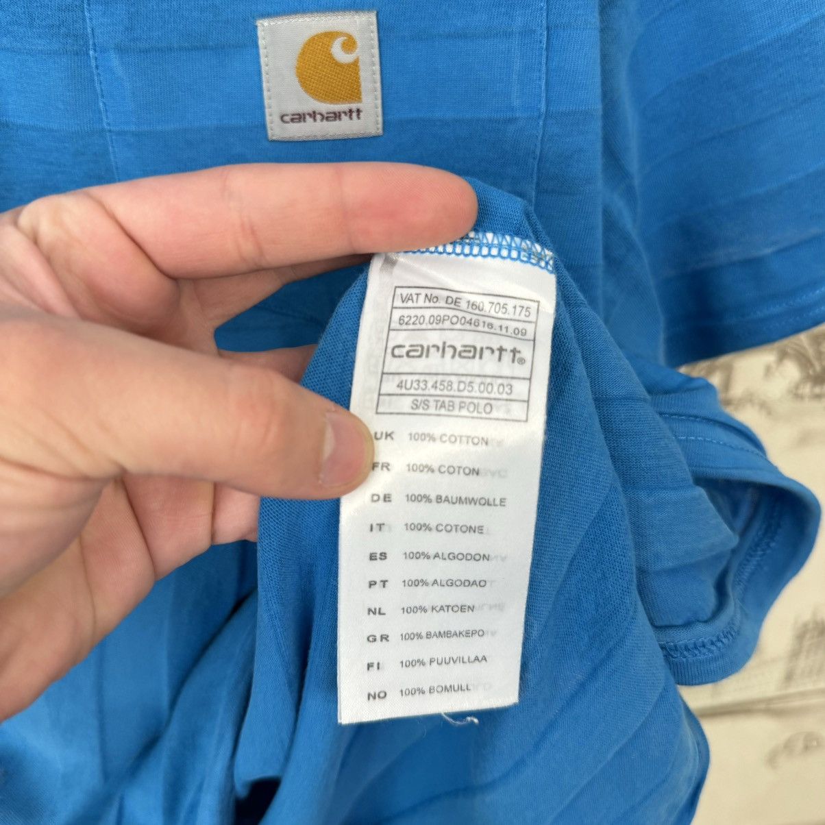 Carhartt Vintage Carhartt T shirt Polo Shirt Blue Sz XL Streetwear Size US XL / EU 56 / 4 - 20 Thumbnail