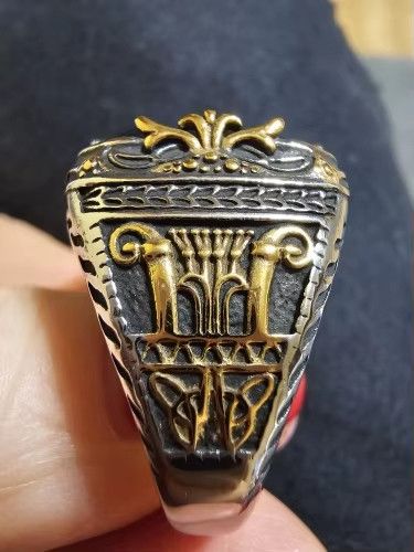 Jewelry Crown Totem green Ring Streetwear Jewelry Fashion Gift Size ONE SIZE - 2 Thumbnail