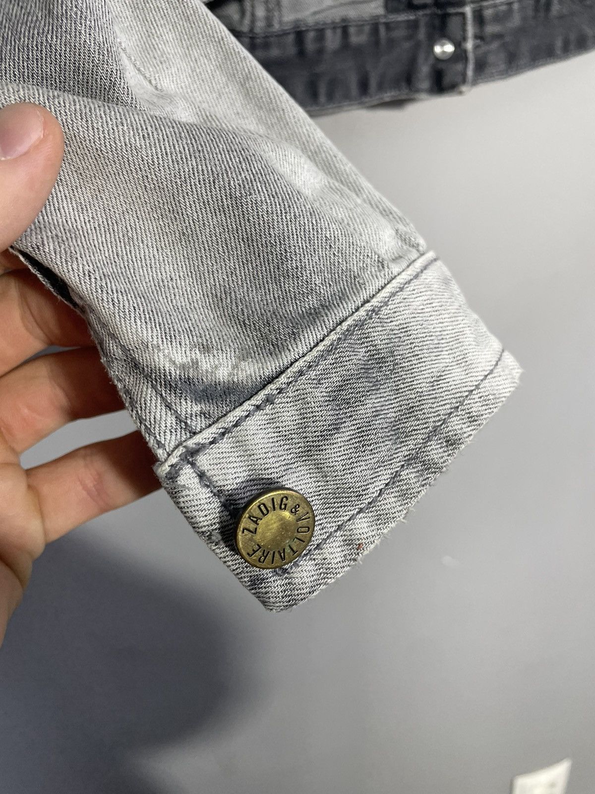 Zadig & Voltaire Zadig & Voltaire ROCK Gray Denim jacket size 16 Size M / US 6-8 / IT 42-44 - 14 Thumbnail
