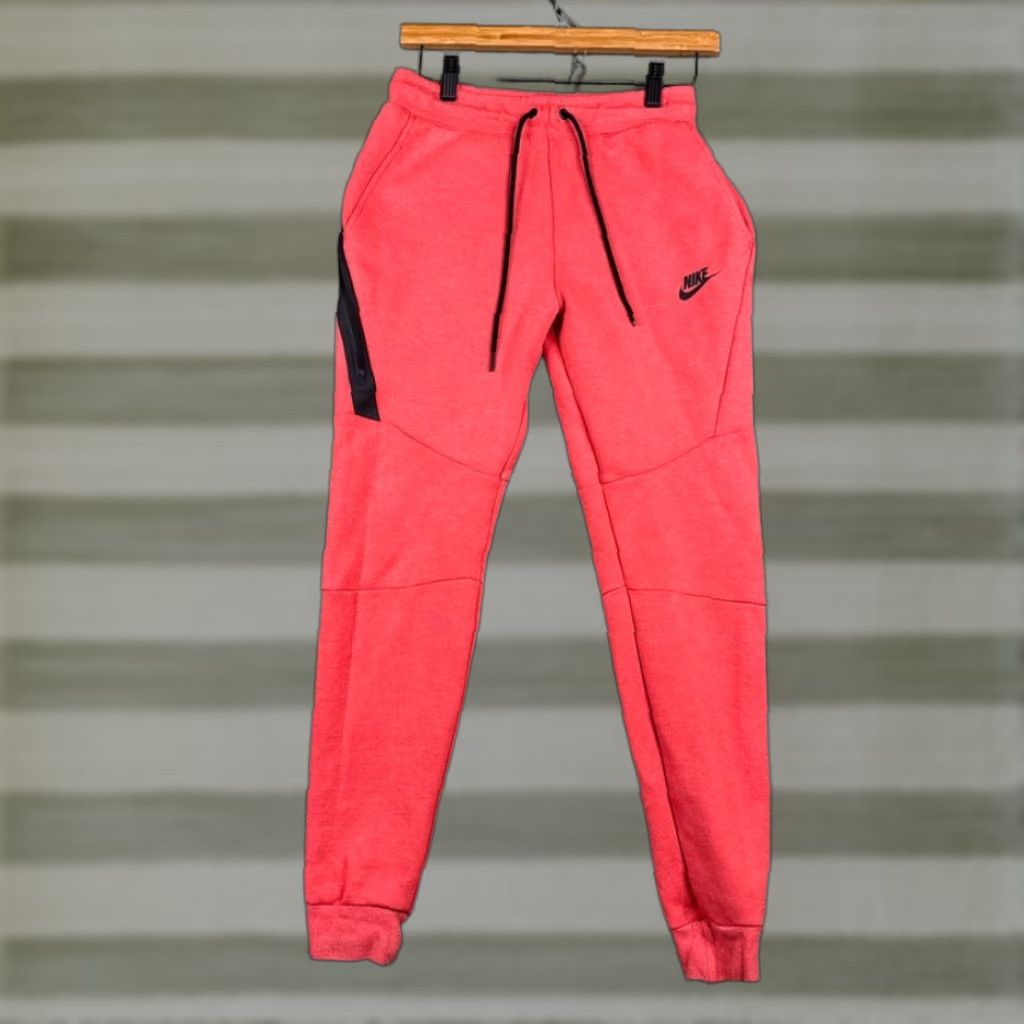 NIKE Tech Fleece Jogger Pants Mens XS Red Heather Lightweight Gym