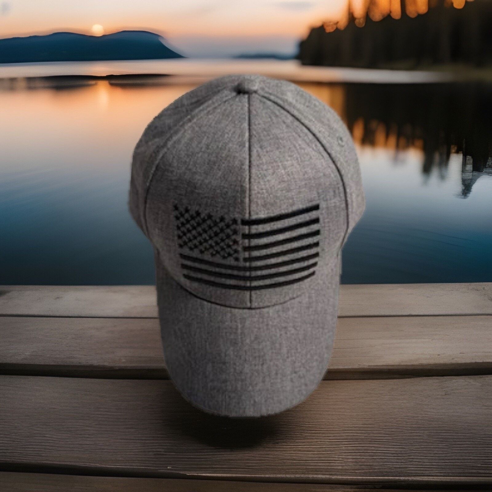 & Other Stories USA Flag Hat Gray Black Military Army Trucker Embroidered Size ONE SIZE - 1 Thumbnail