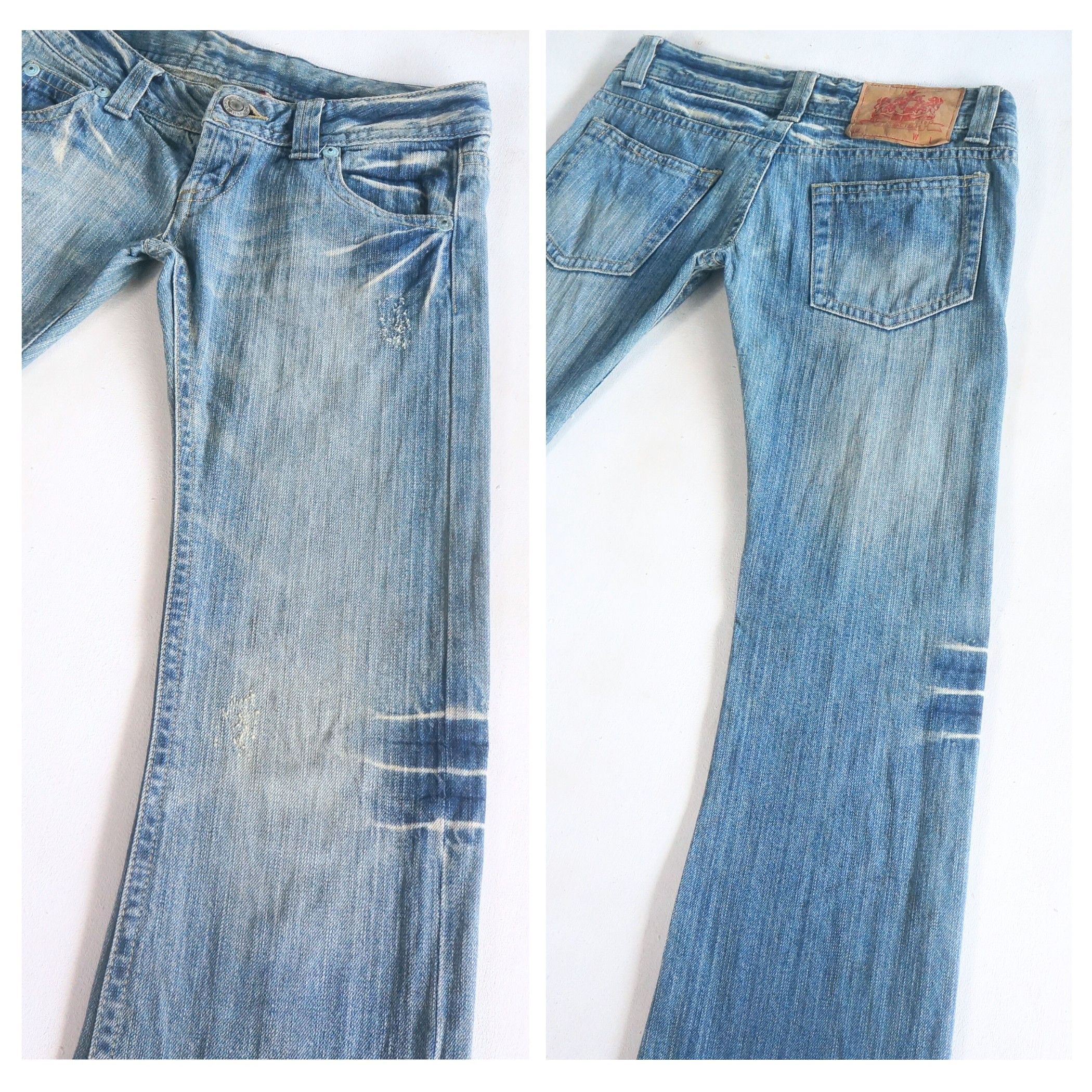 Japanese Brand Original Jeans Super low Rise Flare Jeans Size 29" - 4 Thumbnail