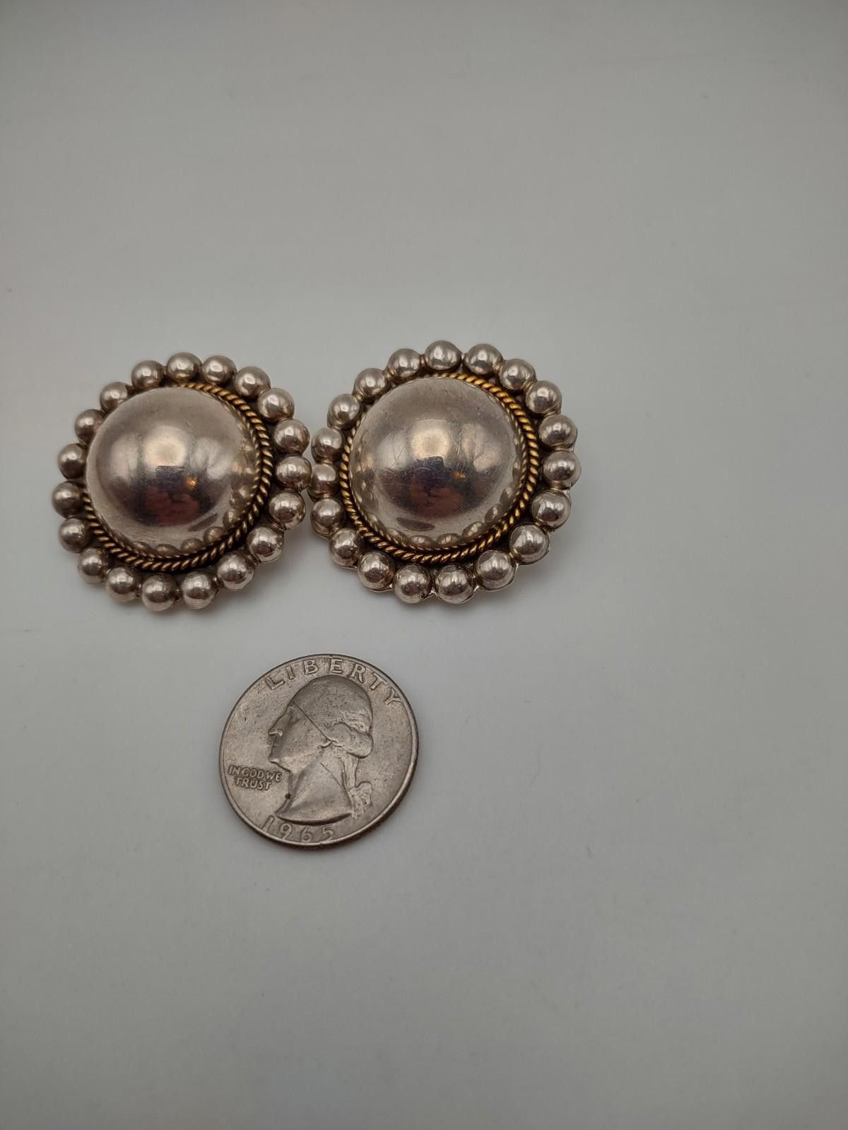 Other Taxco Mexico 925 Sterling Domed Button Earrings Size ONE SIZE - 4 Thumbnail