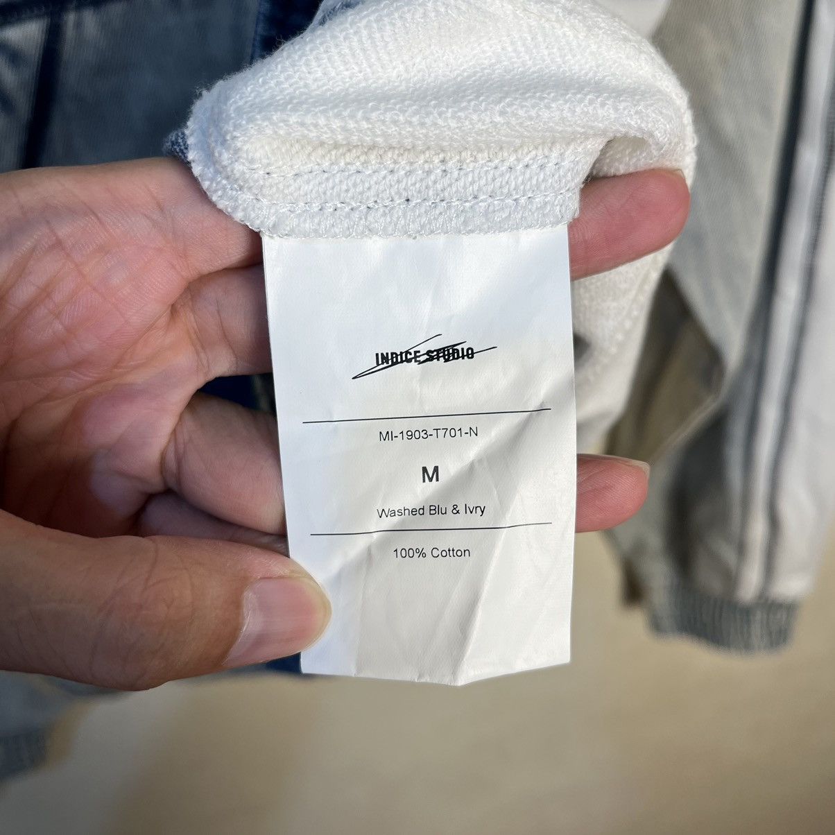 Other Indice Studio SS19 Deconstructed Washed Blue & Ivry Half Zip Size US M / EU 48-50 / 2 - 10 Thumbnail