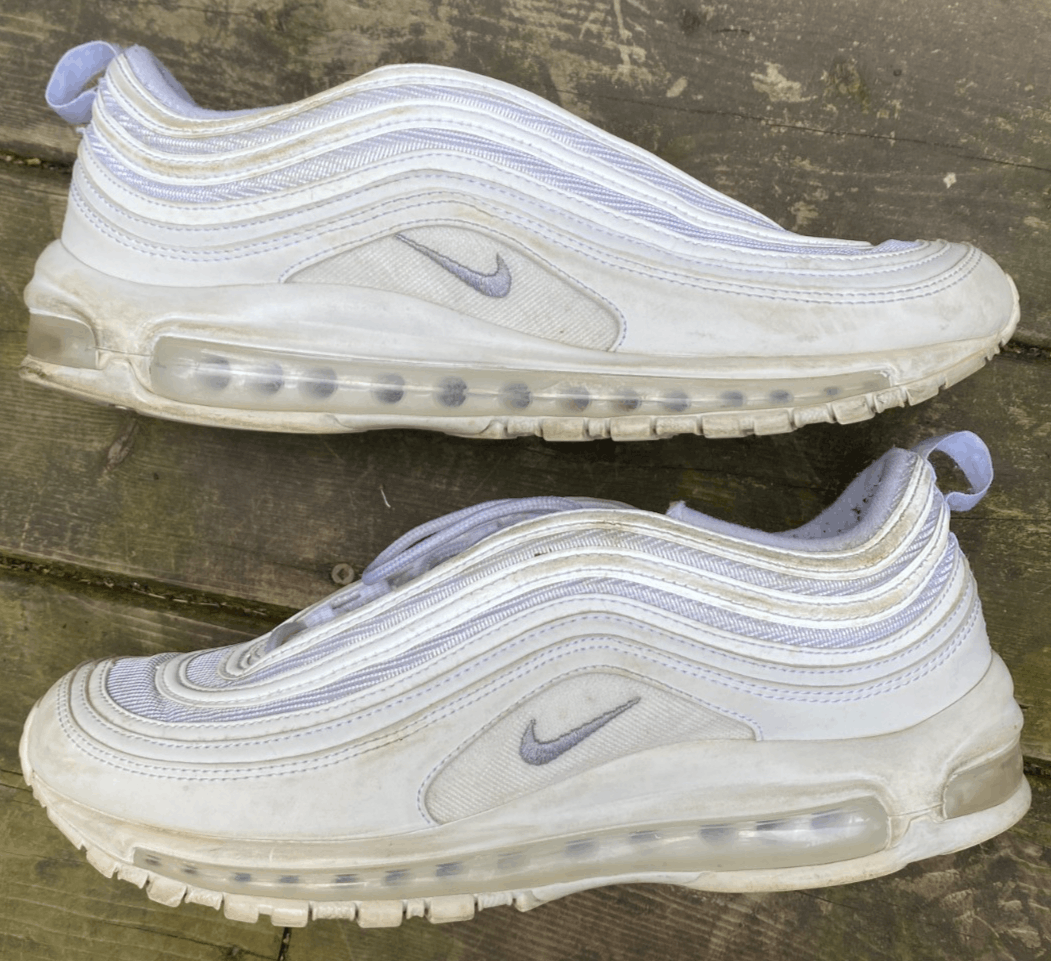 Nike Air Max 97 Triple White Wolf Gray Running Shoes 921826