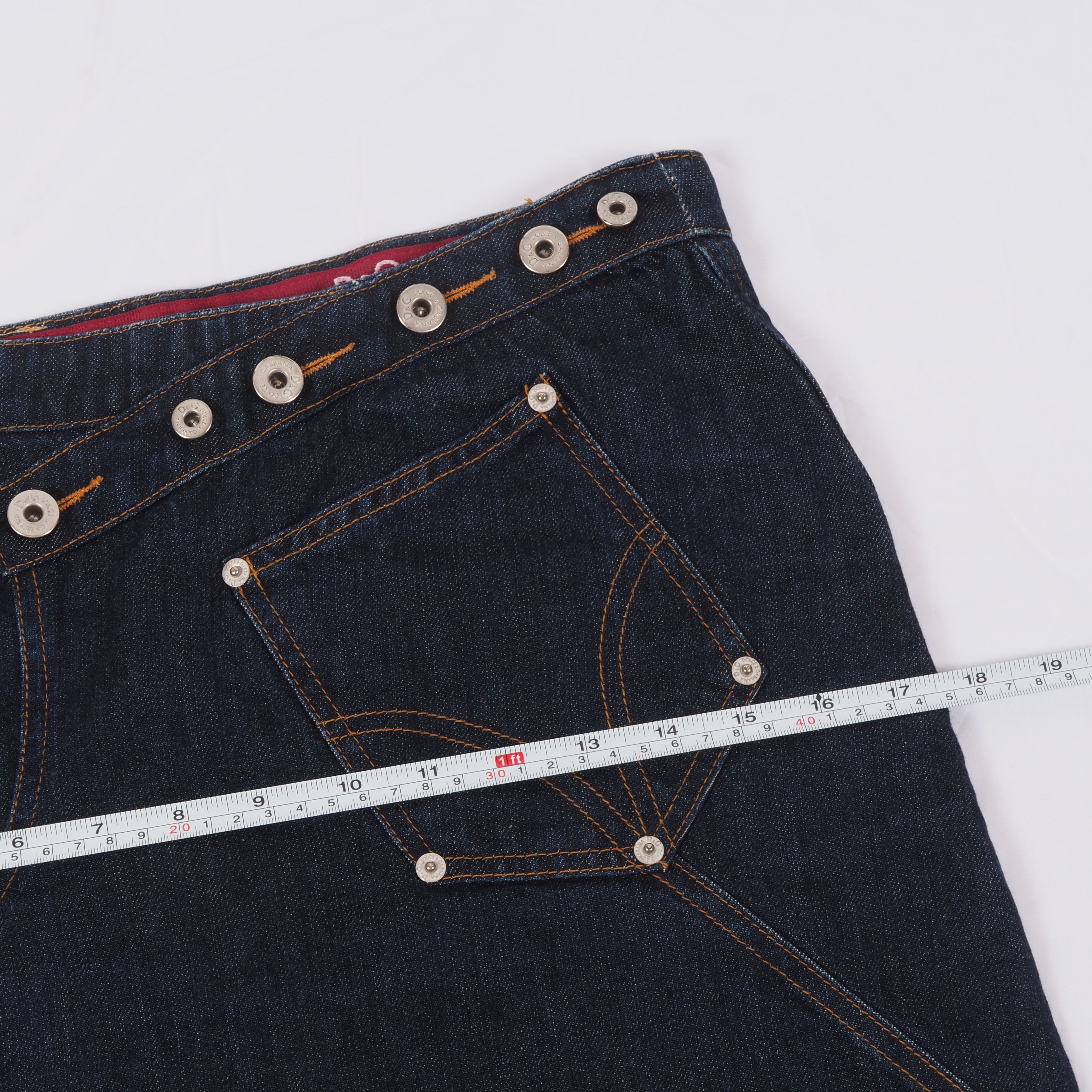 Dolce & Gabbana Dolce & Gabbana Vintage 90s Y2K Asymmetric Dark Denim Skirt Size 27" / US 4 / IT 40 - 11 Thumbnail