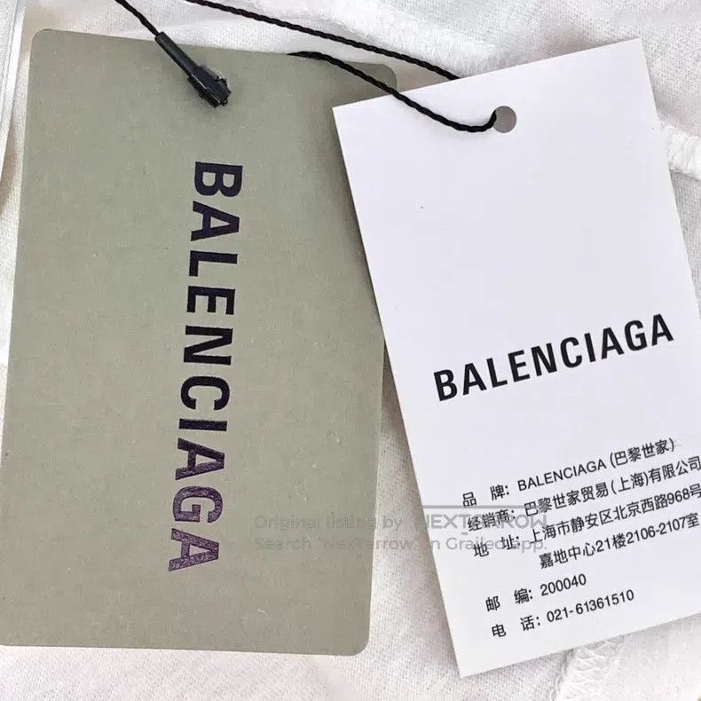 Balenciaga Balenciaga White logo letter printed cotton round neck sho Size US XS / EU 42 / 0 - 9 Thumbnail