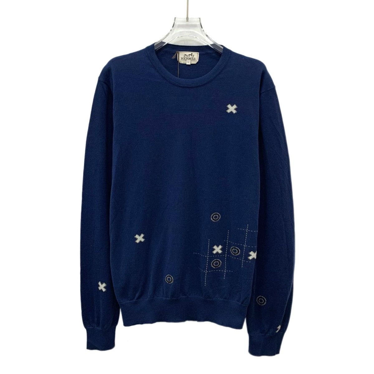 Hermes Hermes Checkerboard Pattern Long Sleeve Knit Sweater K26WX Size US L / EU 52-54 / 3 - 1 Thumbnail