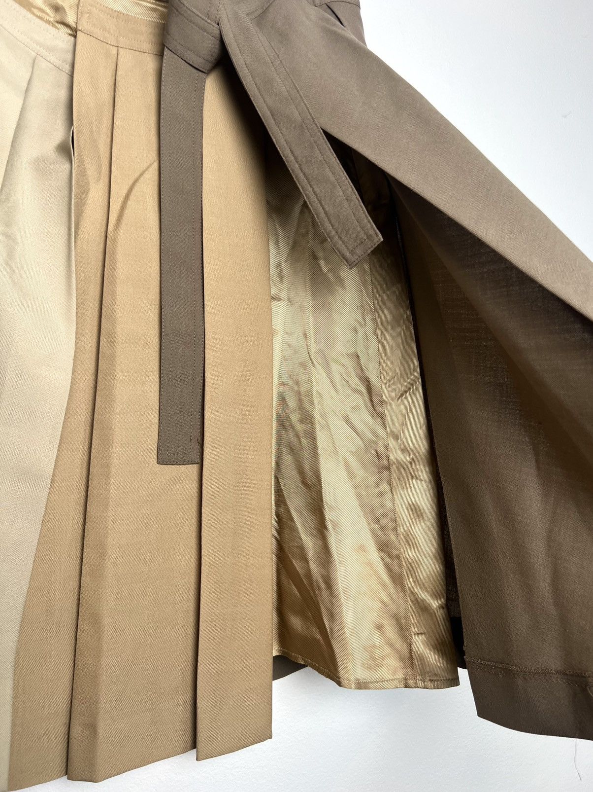 Marni Marni paneled wool mid-length skirt in khaki and tan Size 27" / US 4 / IT 40 - 4 Thumbnail