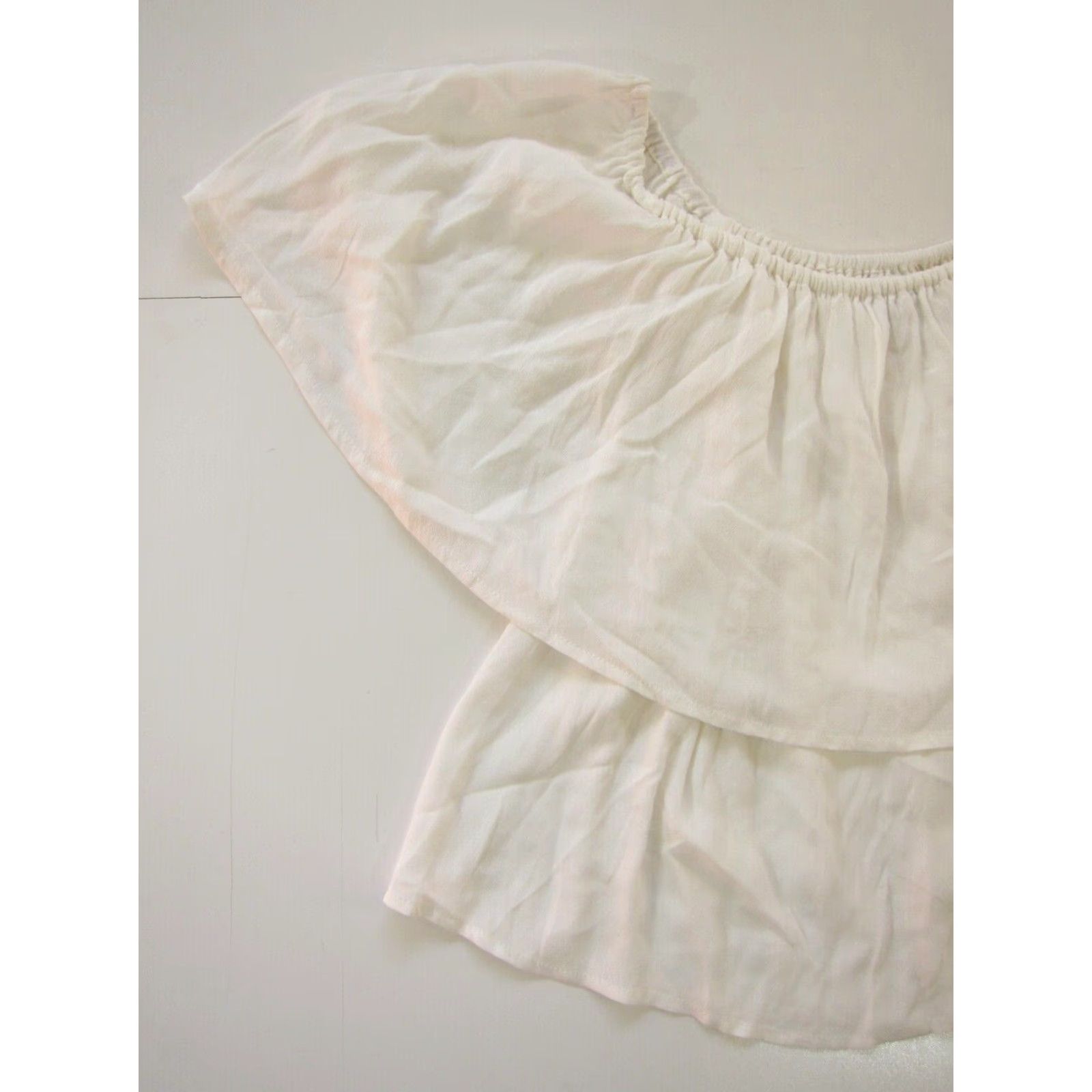 Vintage Holding Horses Blouse White 100% Rayon Off Shoulder Scoop Neck Tunic Small Size S / US 4 / IT 40 - 7 Thumbnail