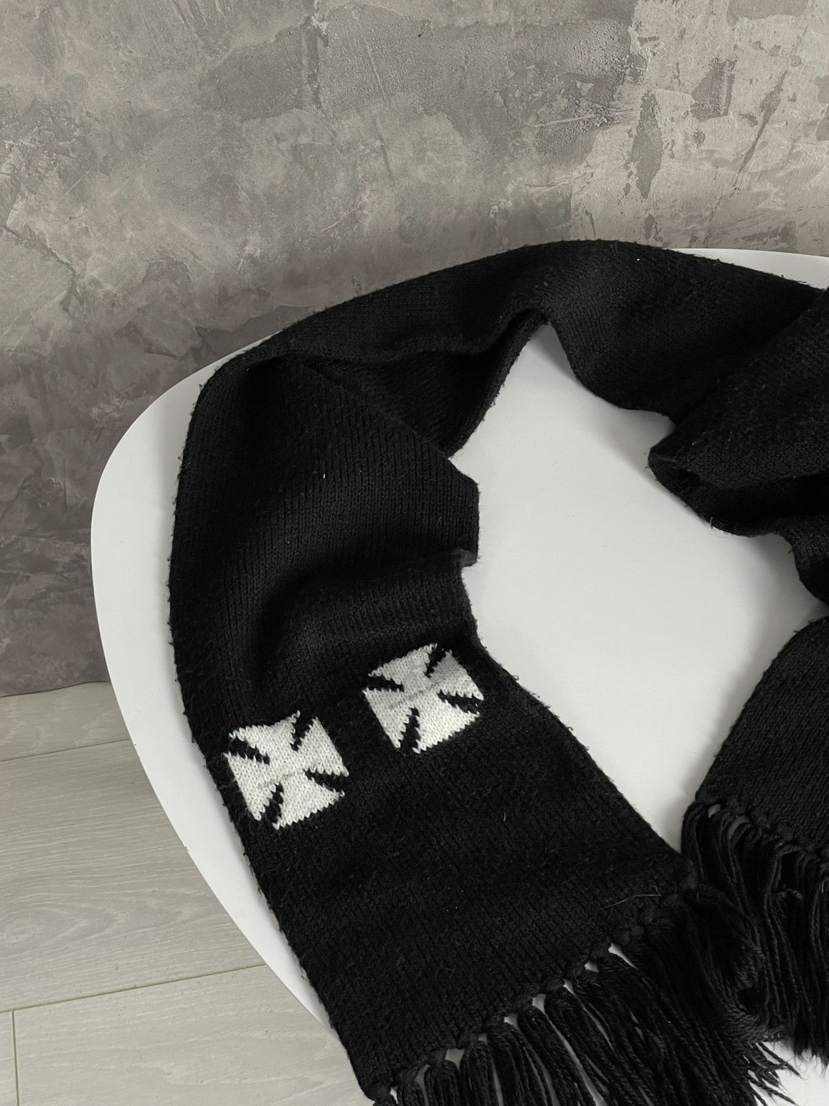 Japanese Brand × Vintage Japanese Brand Y2K Vintage Avant Garde Black Scarf Size ONE SIZE - 2 Thumbnail