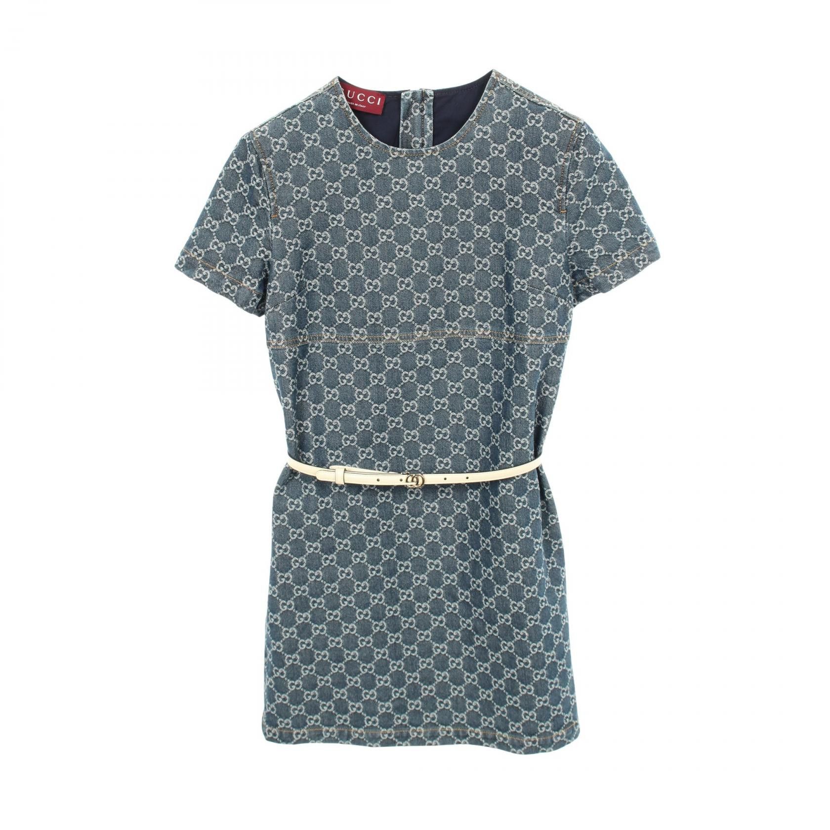 Gucci Gucci Gucci GG Denim Dress Textile Dresses 818219 DUTY FREE for USA Size ONE SIZE - 1 Thumbnail