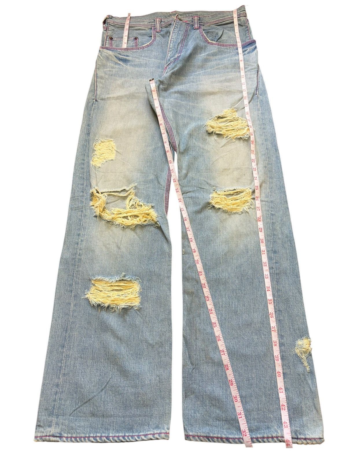 Fubu Vintage Japanese Brand Faded Wash Distress Baggy Jeans Size US 32 / EU 48 - 7 Thumbnail