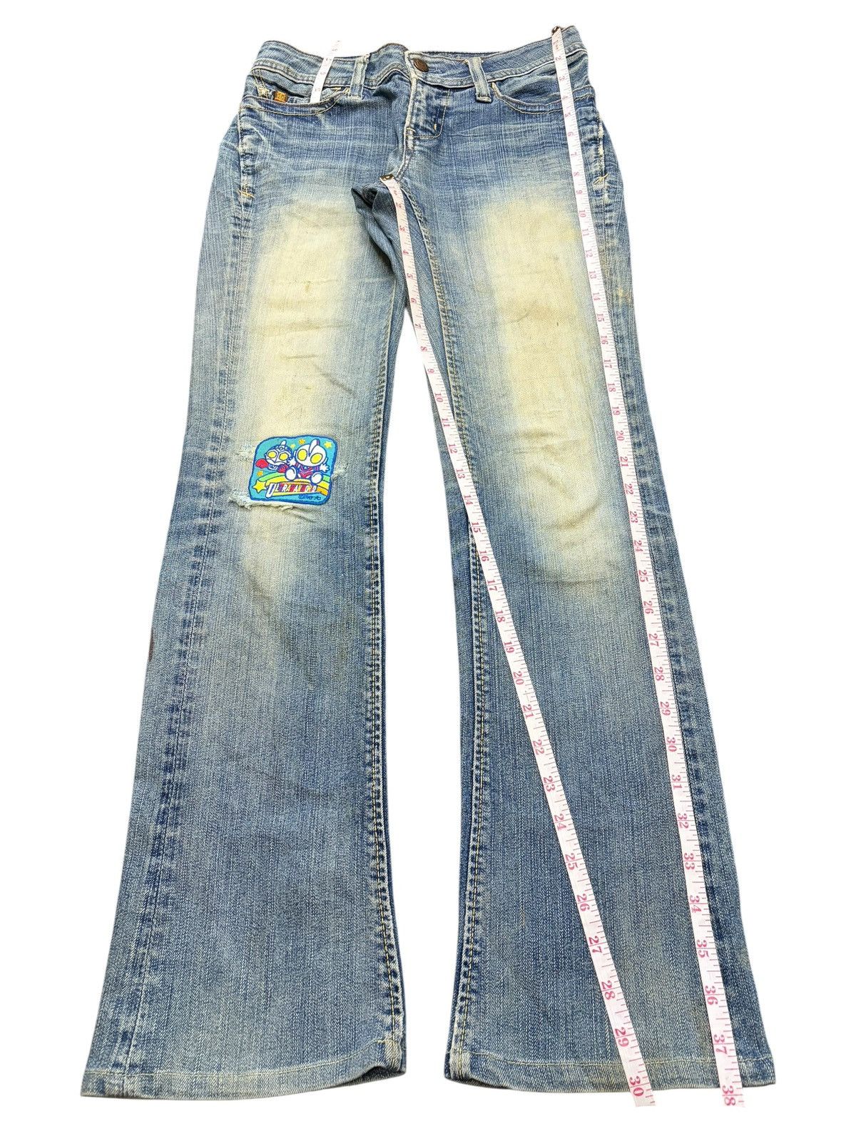 Wrangler Vintage Japanese Brand Mud Wash Distress Flare Jeans Size 27" / US 4 / IT 40 - 7 Thumbnail