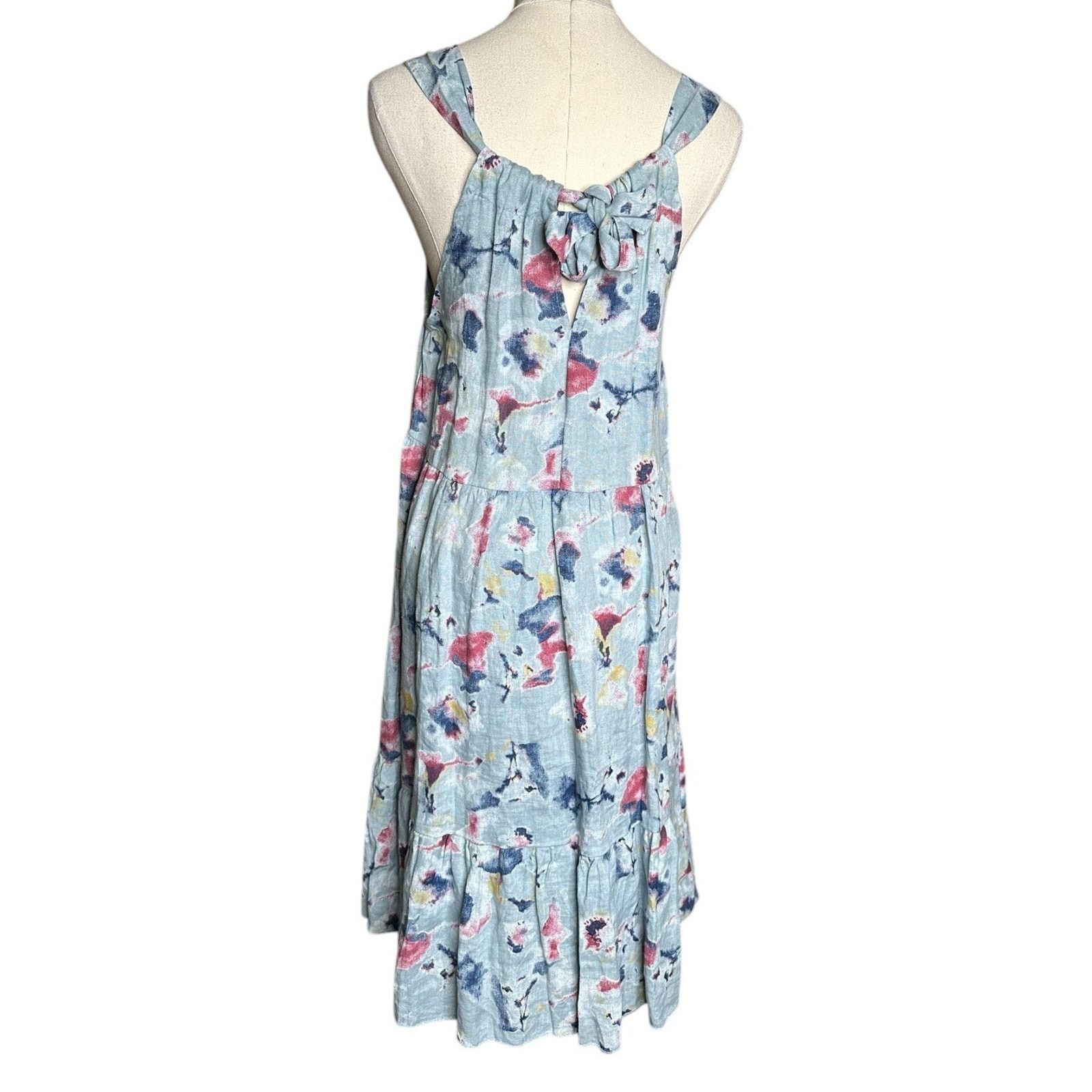 Other Bellambra Linen Dress Womens XS Blue Floral Sleeveless Italy Size XS / US 0-2 / IT 36-38 - 4 Thumbnail