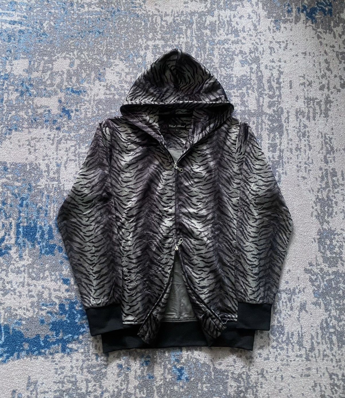 Japanes Clash Ahead Double Zip Hoodie Grunge Vkei Gothic
