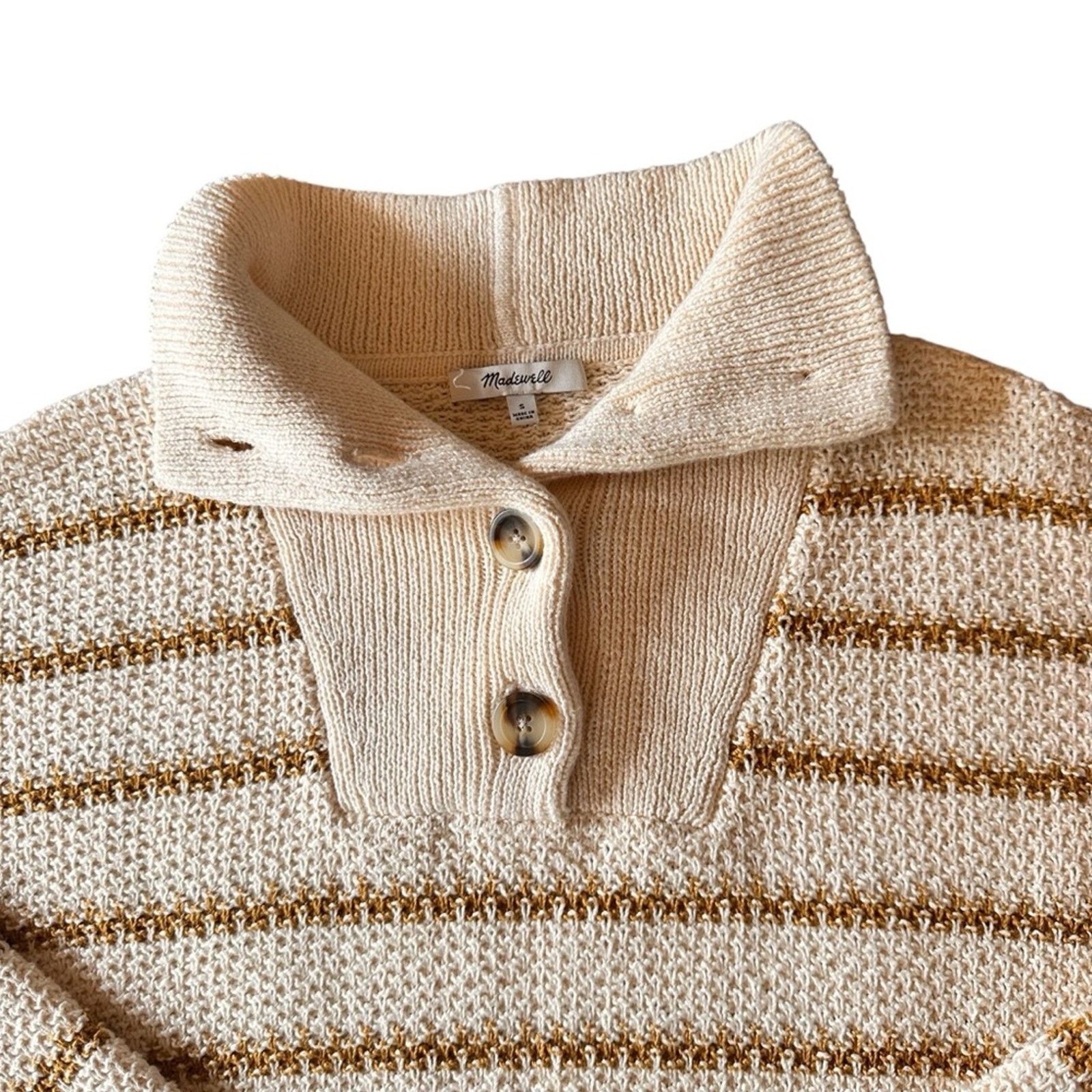 Madewell Madewell Canby Button Mockneck Sweater – Antique Cream Size S / US 4 / IT 40 - 7 Thumbnail