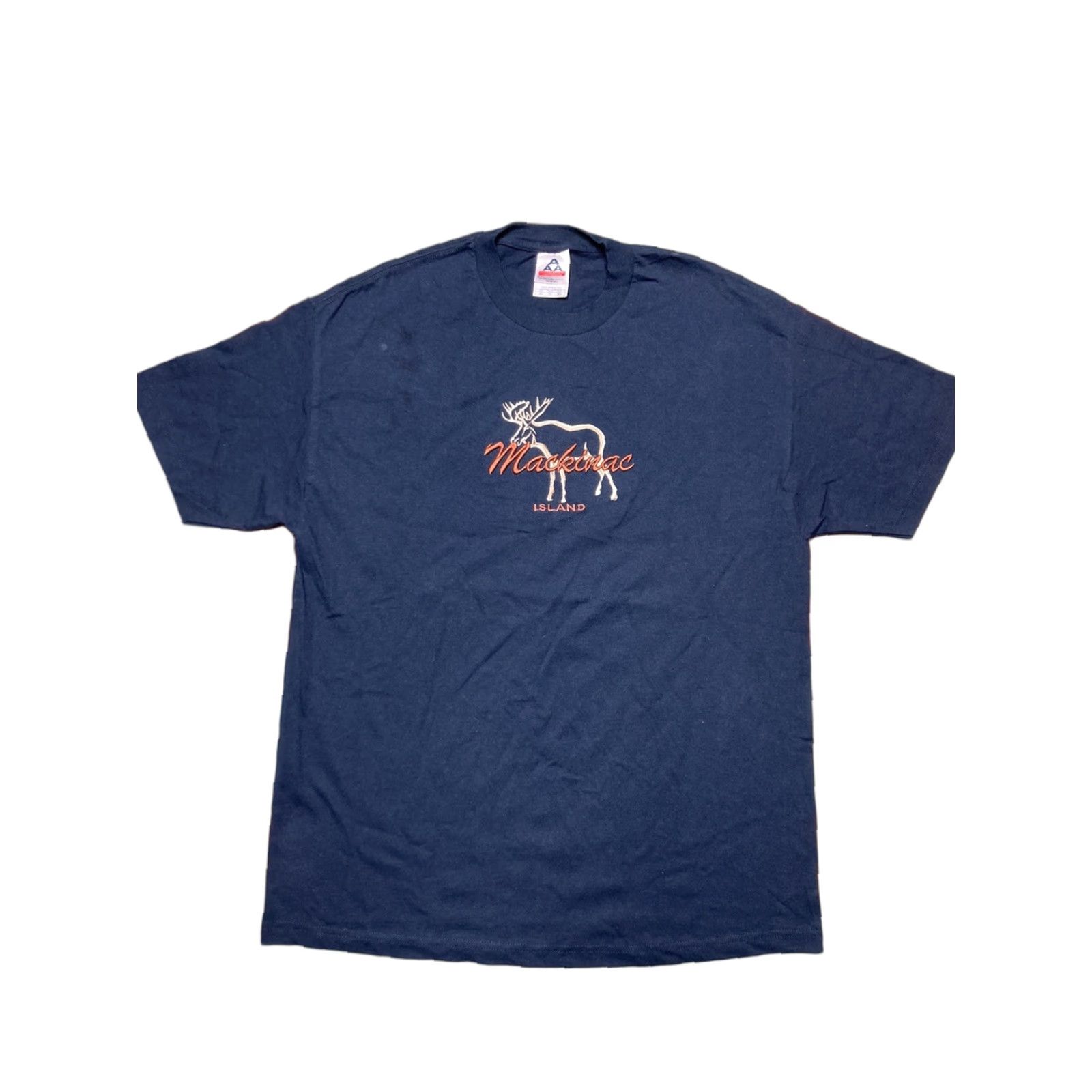 Vintage VINTAGE Animal T-Shirt XL Blue Embroidered Mackinac Island Michigan Moose Deer Anime Size US XL / EU 56 / 4 - 1 Thumbnail