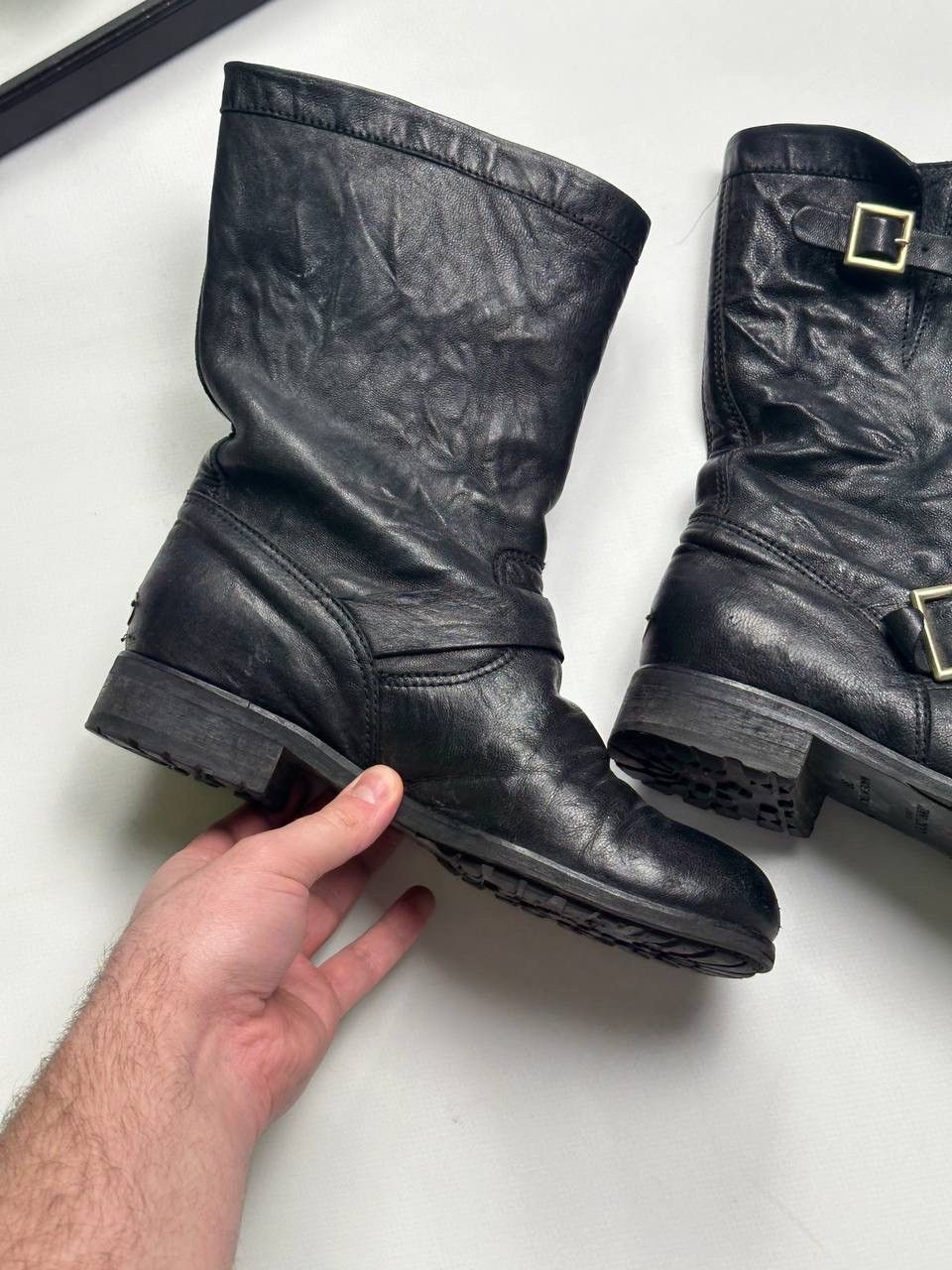 Jimmy Choo Jimmy Choo Biker Leather Avant Garde Boots Motorcycles 🔥 Size US 8 / IT 38 - 4 Thumbnail