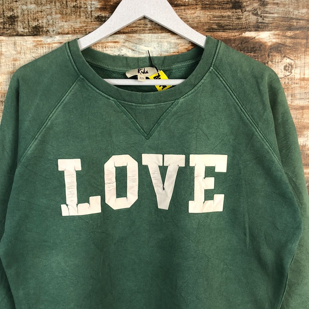 Japanese Brand × Vintage Rina Love Green Sweatshirt #A1919 Size US XS / EU 42 / 0 - 5 Thumbnail