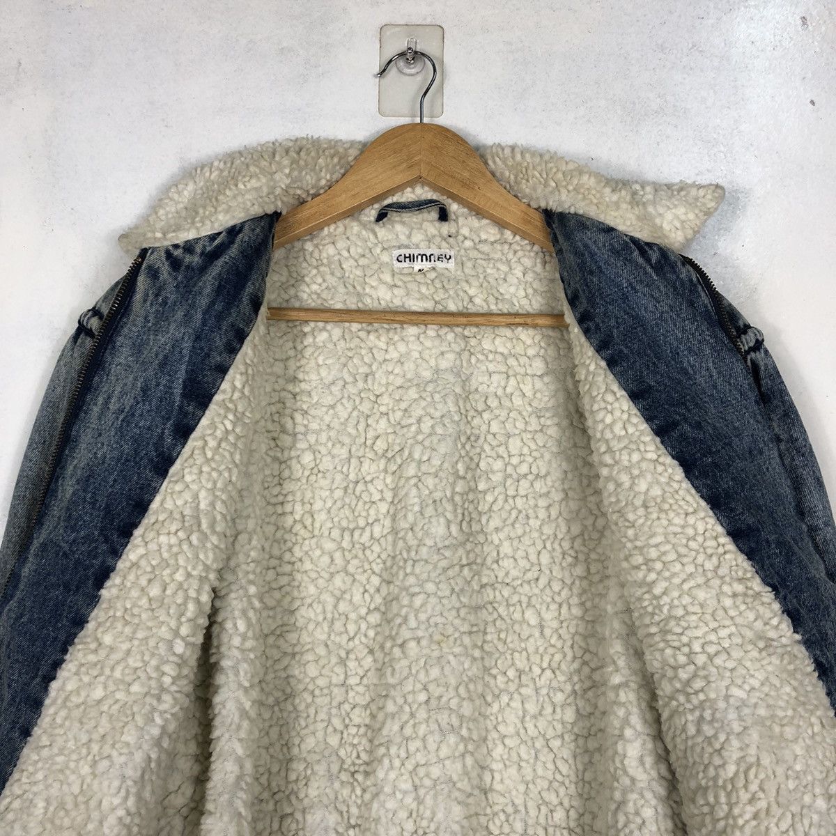 Japanese Brand Chimney Sherpa Style Denim Washstone Jacket Size US M / EU 48-50 / 2 - 12 Thumbnail